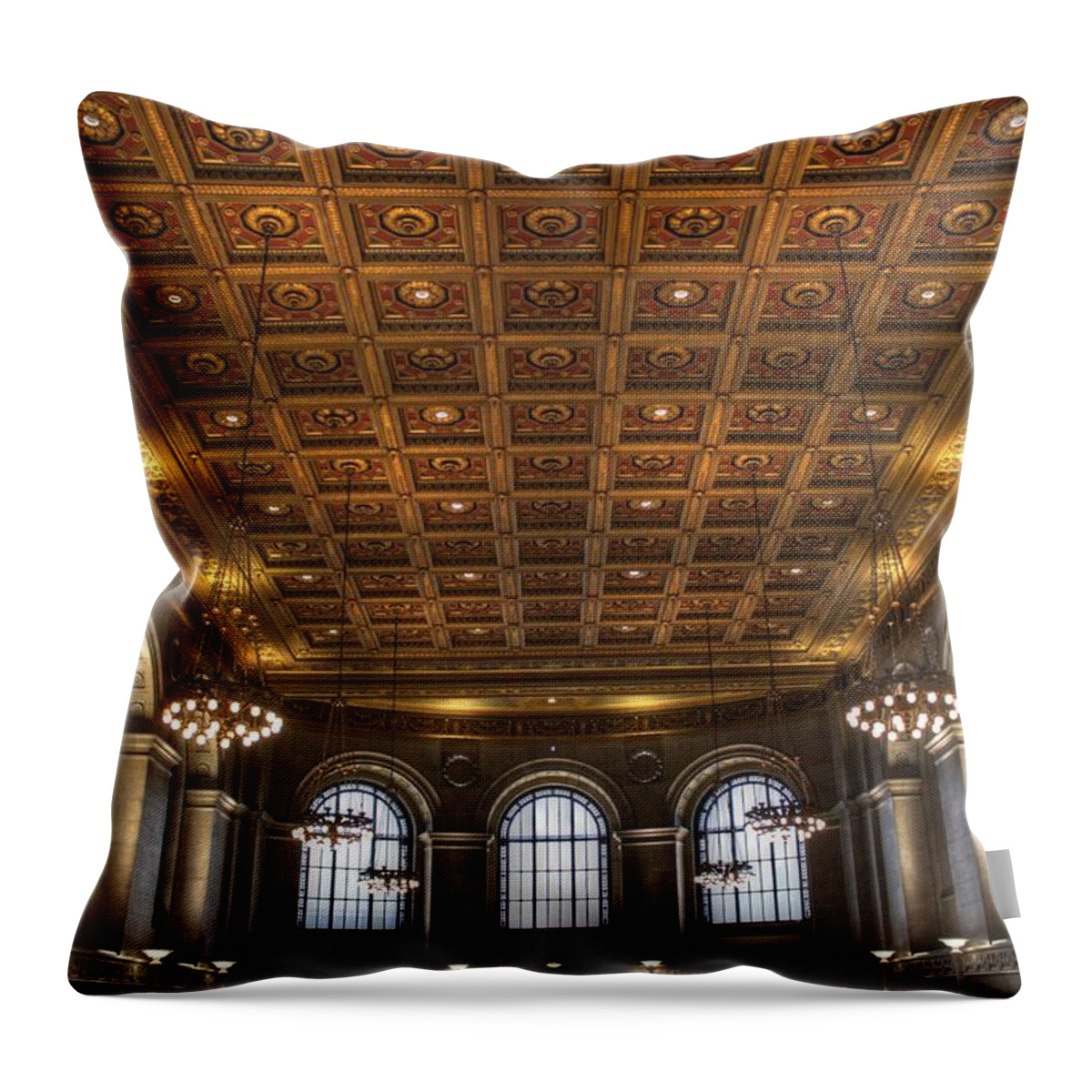 Library Throw Pillow featuring the photograph Great Hall St. Louis Central Library by Jane Linders