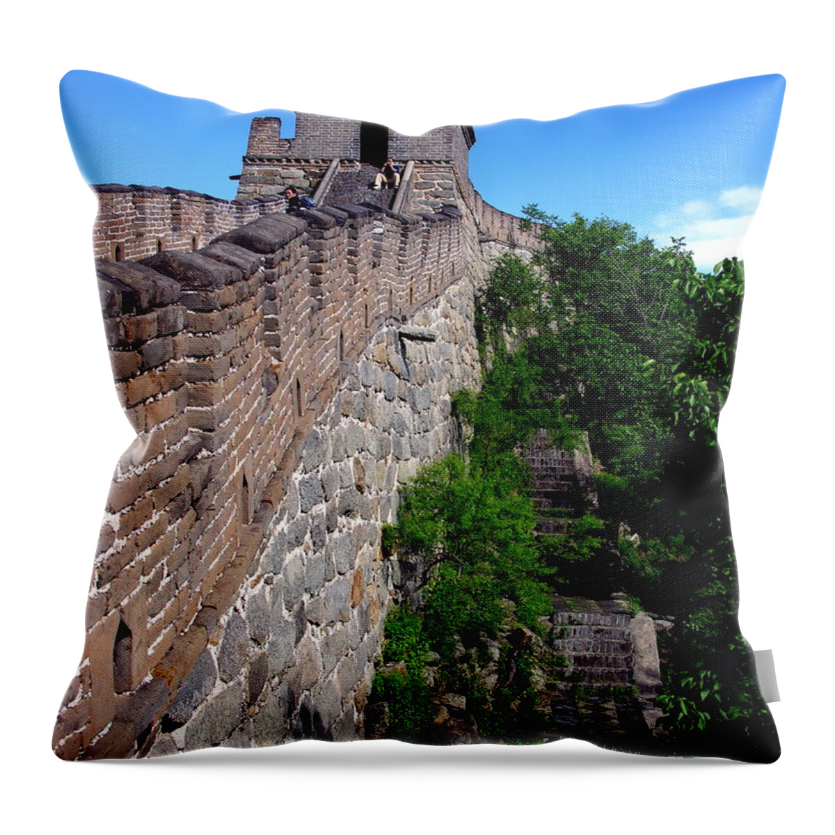 Great Wall Of China Throw Pillow featuring the photograph Great Wall of China at Mu Tian Yu by Jacqueline M Lewis