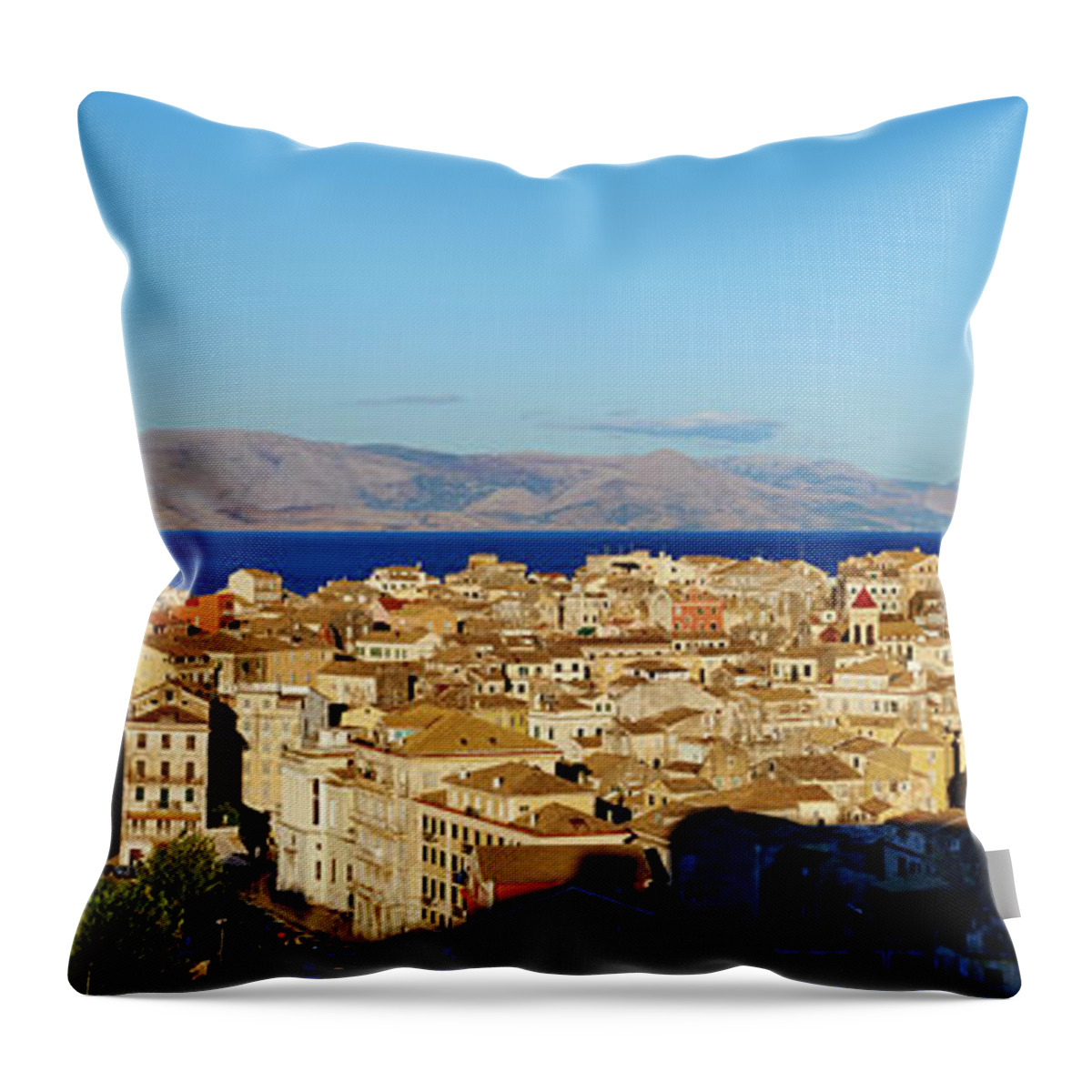 Unesco Throw Pillow featuring the photograph Greece, Ionian Island, Corfu Island by Tuul & Bruno Morandi