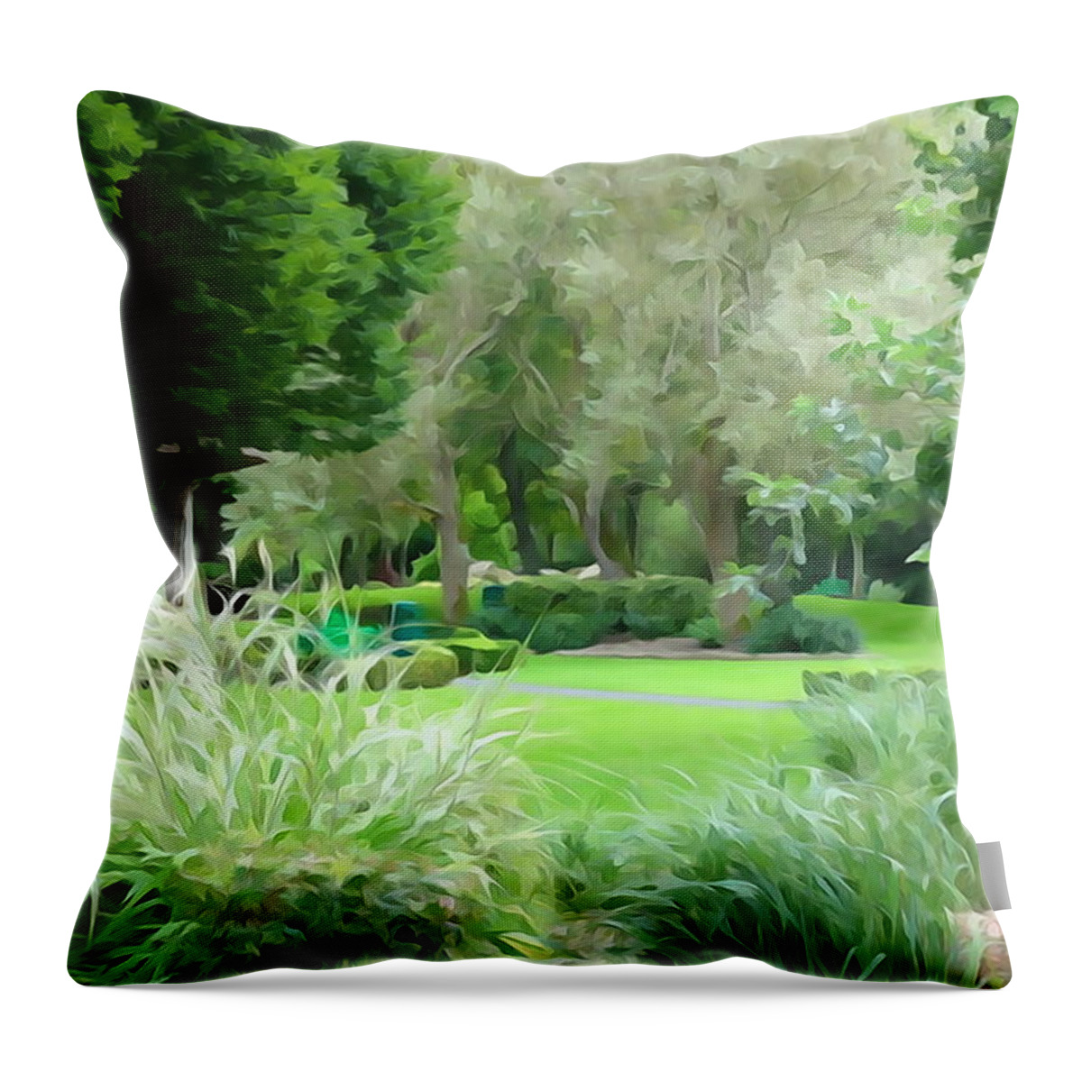 Grass Throw Pillow featuring the photograph Green Gardens by Norma Brock