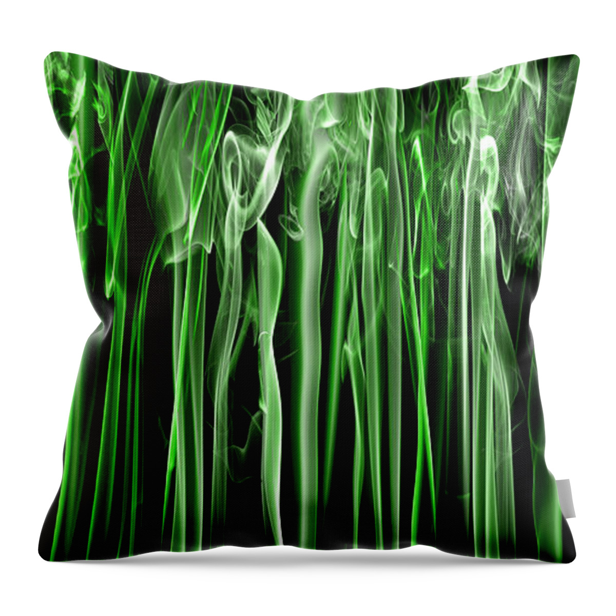 Smoke Throw Pillow featuring the photograph Green Grass Smoke Photography by Sabine Jacobs