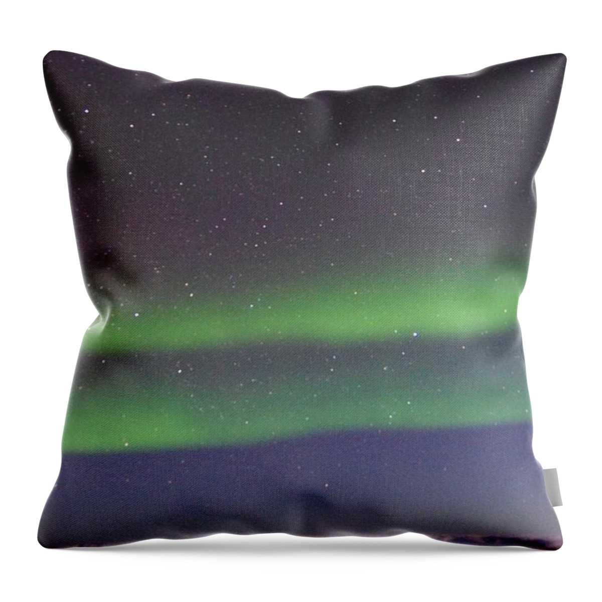 Alaska Aurora Borealis Throw Pillow featuring the photograph Green Lady Dancing 9 by Phyllis Spoor