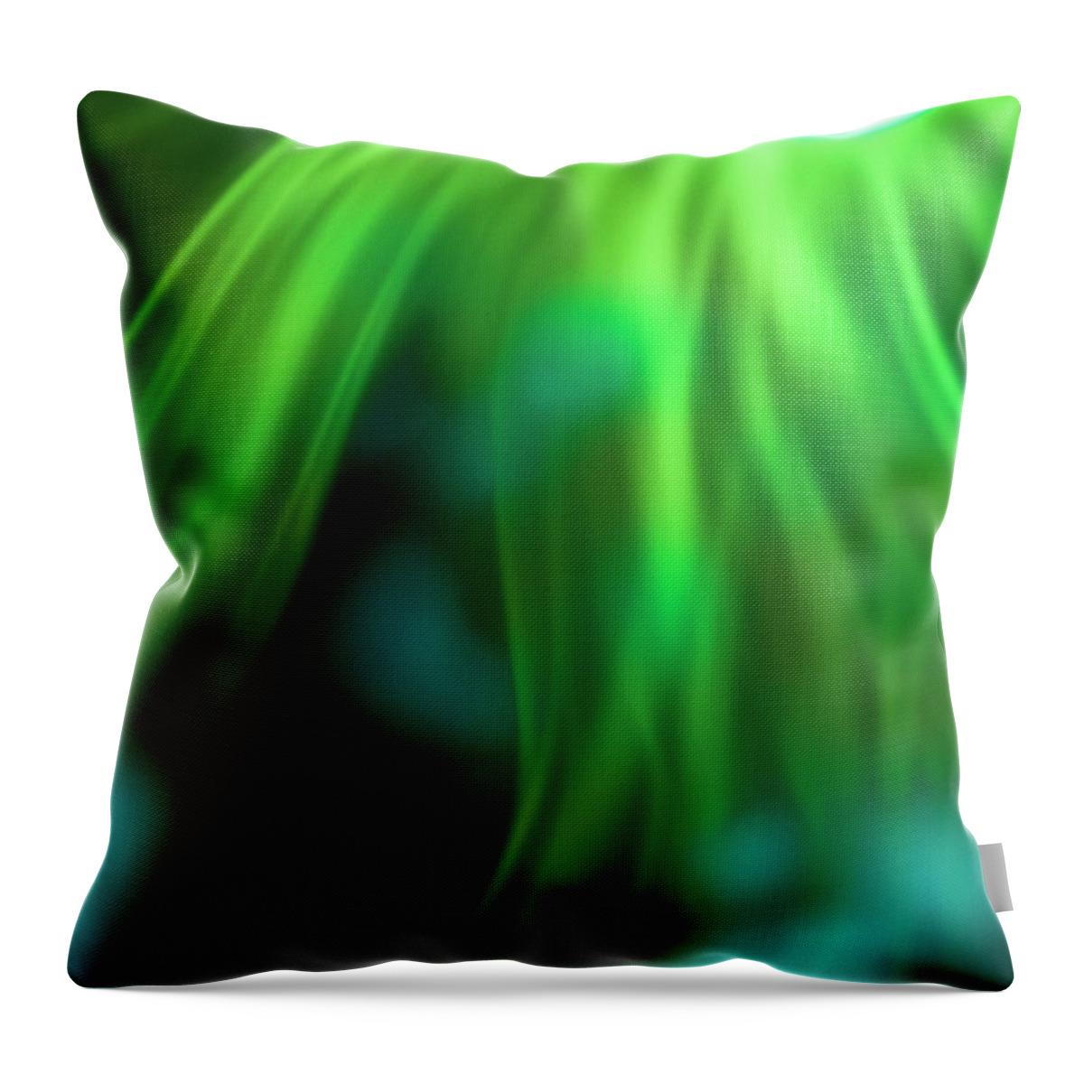 Spooky Throw Pillow featuring the photograph Green Light Trails by Steven Puetzer