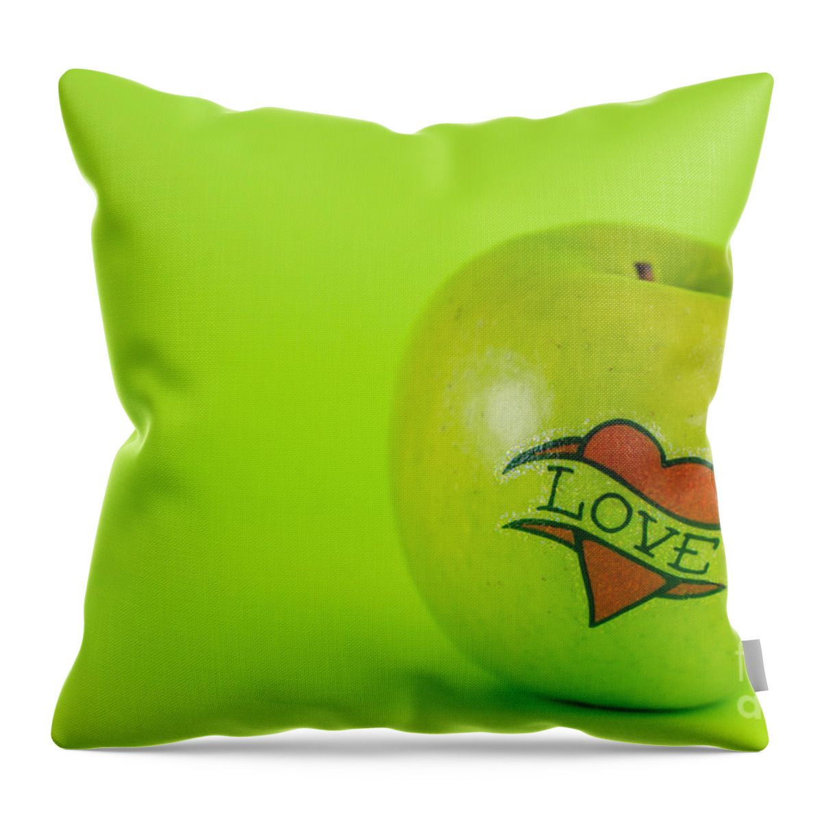 Tattoo Throw Pillow featuring the photograph Green Love from Tattoo Series by Jonas Luis