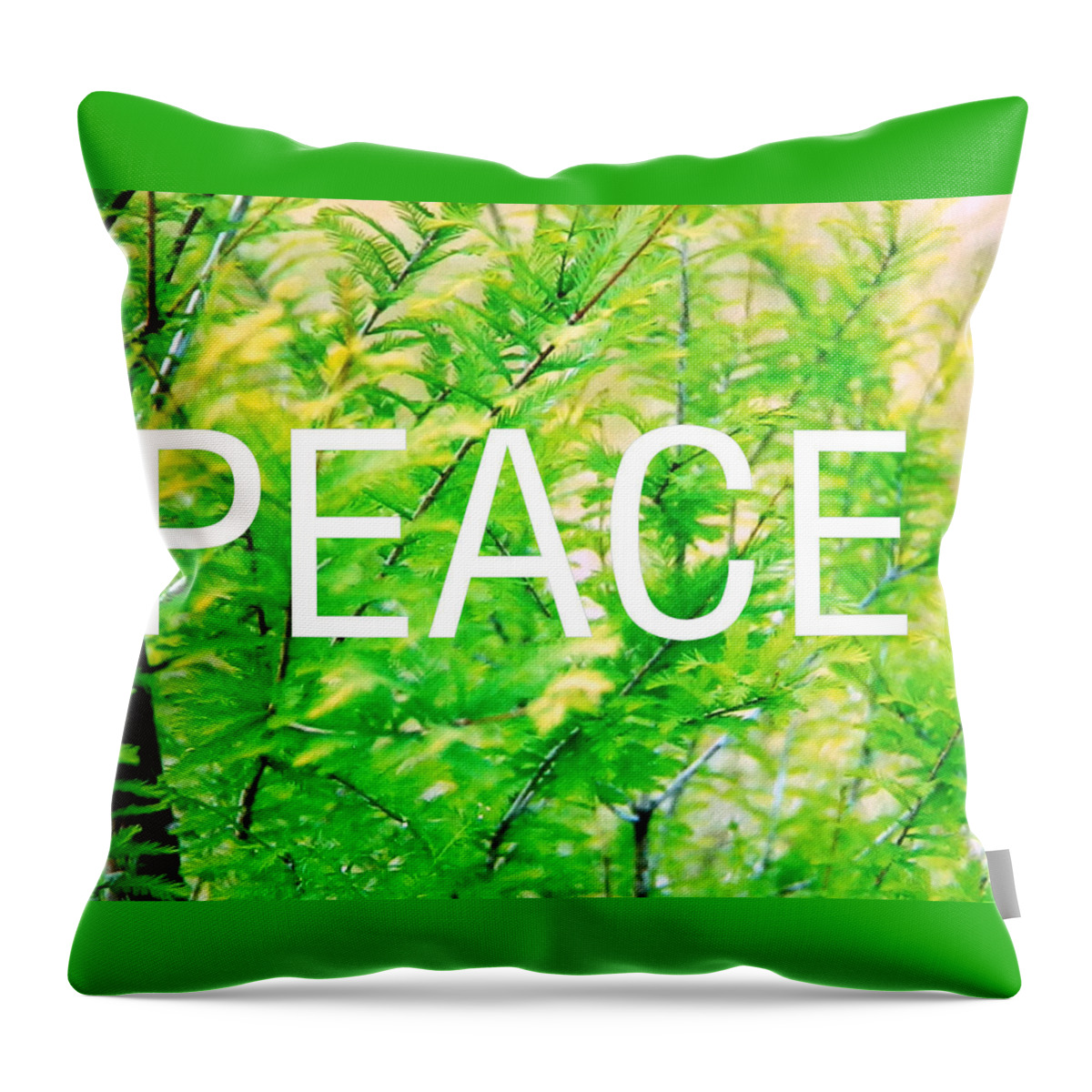 Peace Card With Young Throw Pillow featuring the photograph Green Peace by Belinda Lee