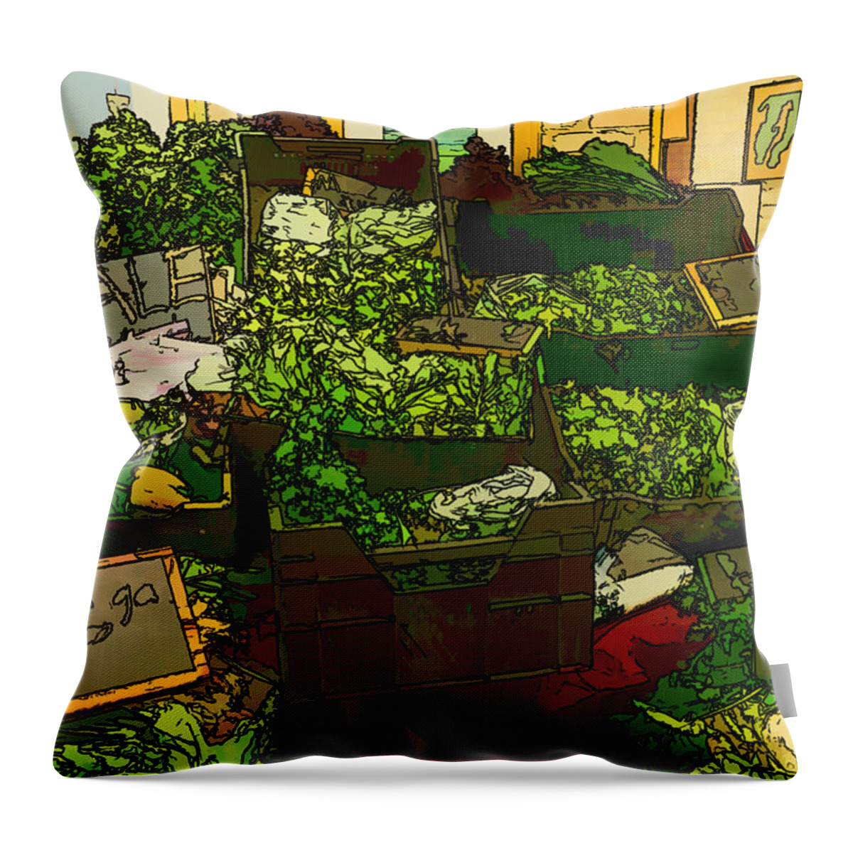 Food Throw Pillow featuring the photograph Greens by Mary Underwood