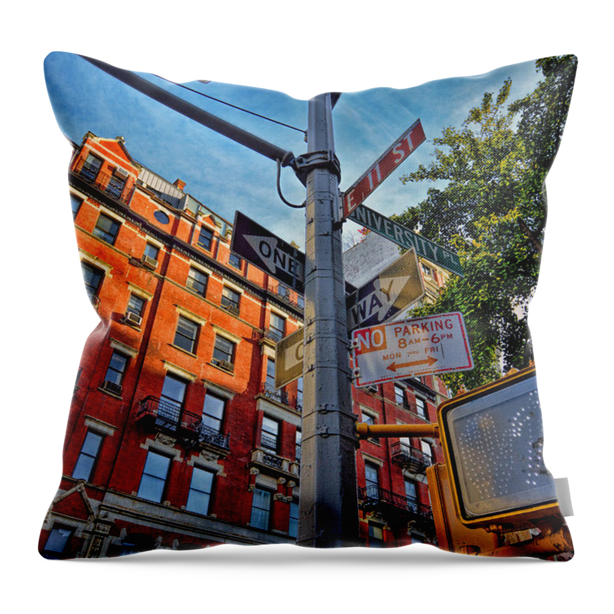 'greenwich Village Throw Pillow featuring the photograph Greenwich Village Corner by Jeffrey Friedkin