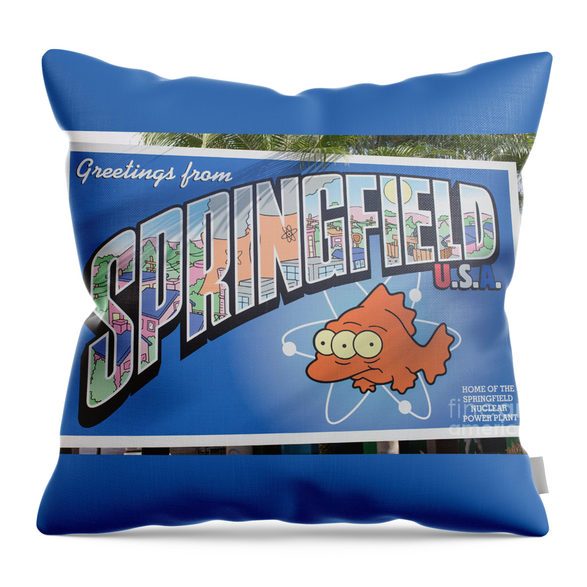 Florida Throw Pillow featuring the photograph Greeting from Springfield USA by Edward Fielding