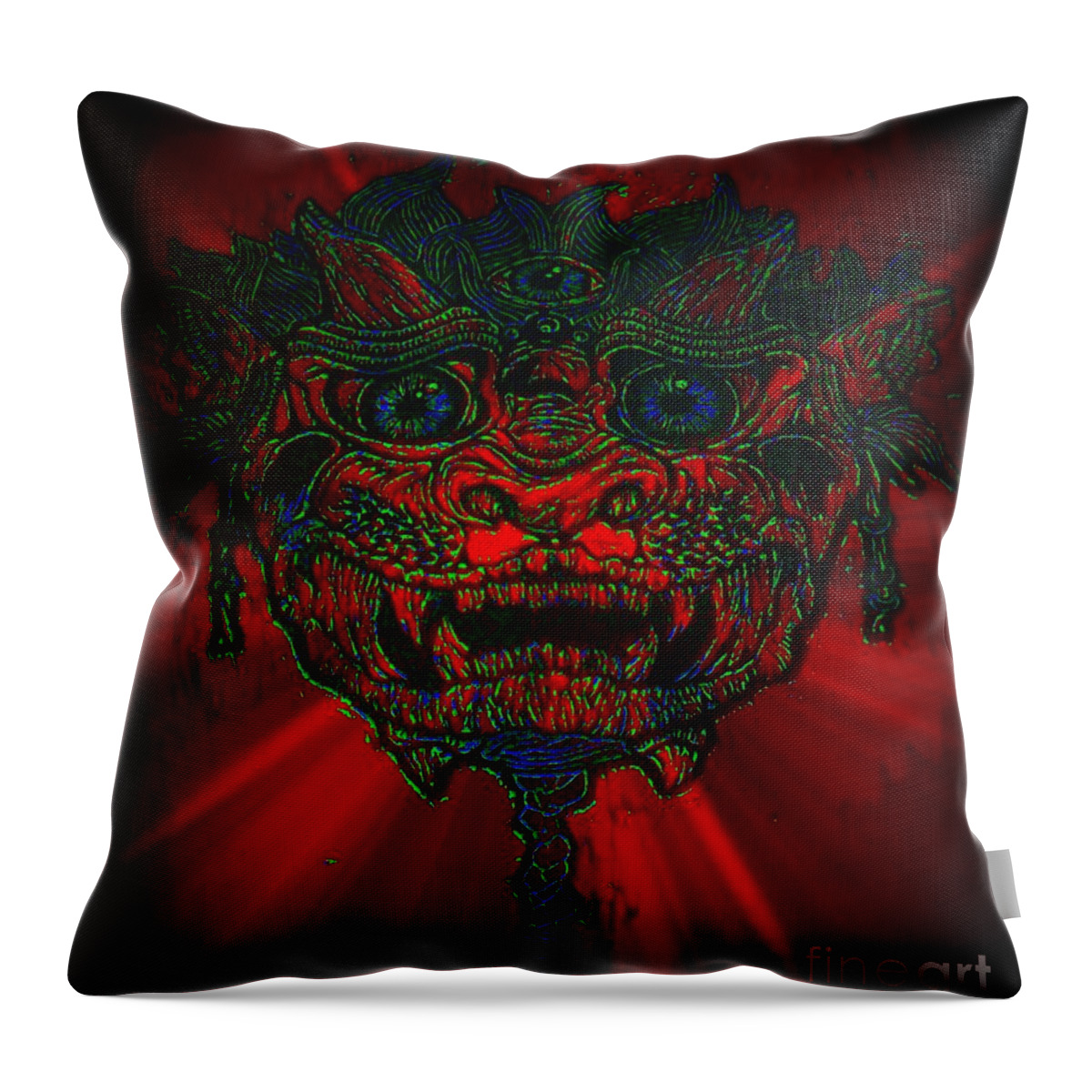  Throw Pillow featuring the photograph Gremlin in Dynamic Color by Kelly Awad