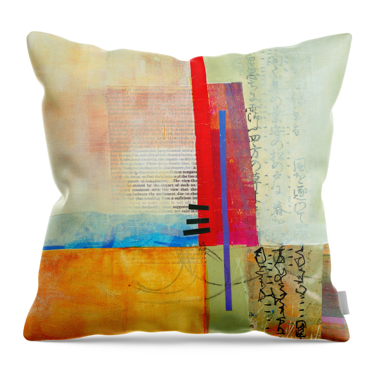 Jane Davies Throw Pillow featuring the painting Grid 3 by Jane Davies
