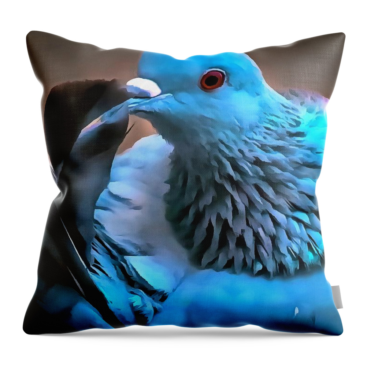 Tail Throw Pillow featuring the painting Grooming for Her by Sarah Sever