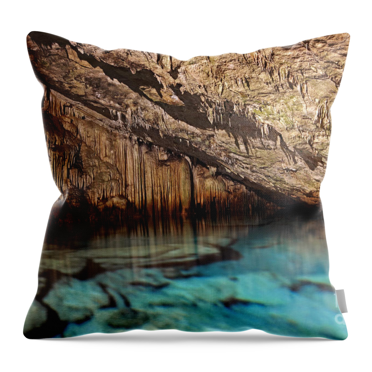 Bermuda Throw Pillow featuring the photograph Grotto in Bermuda by Charline Xia