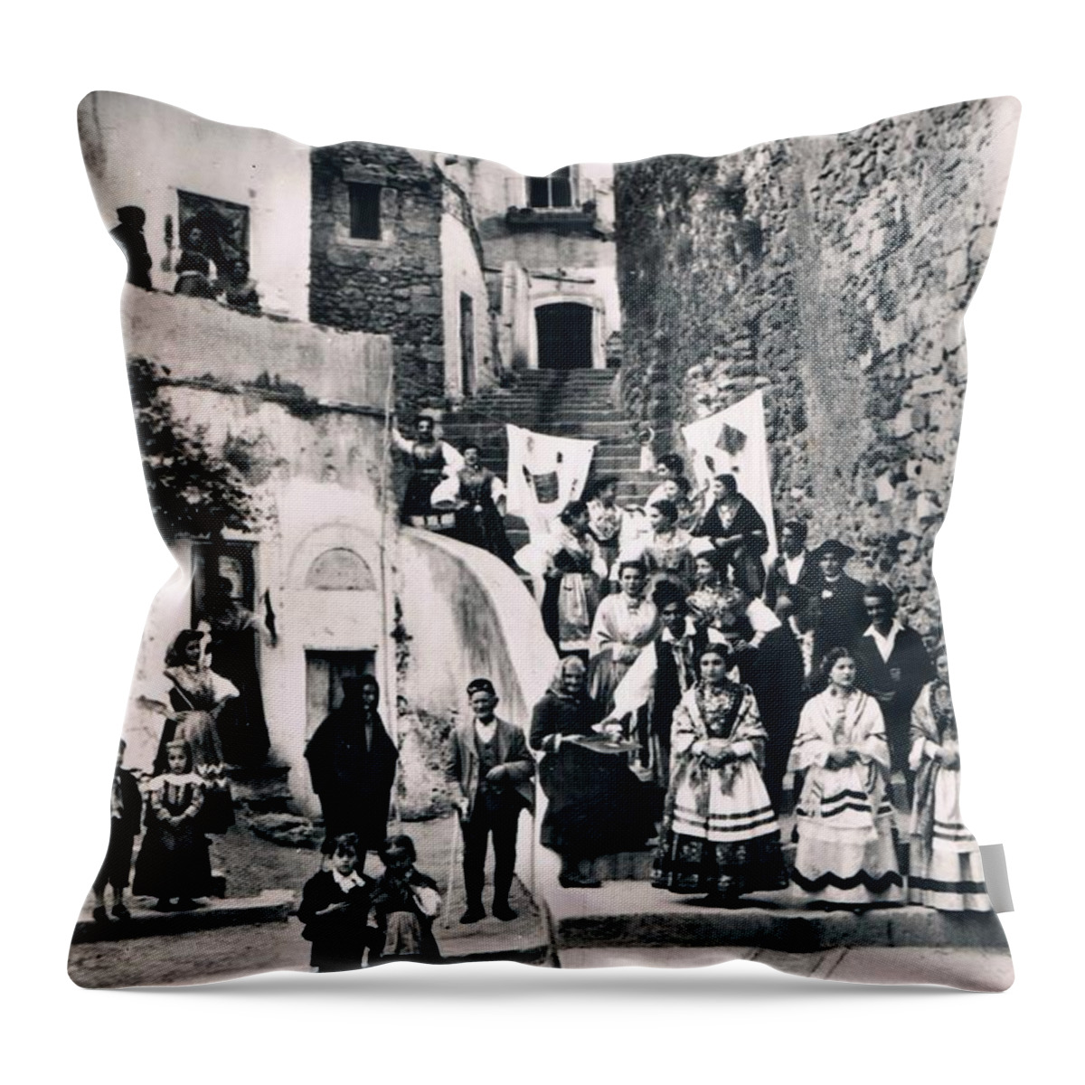 Folklore Throw Pillow featuring the photograph Group by Archangelus Gallery