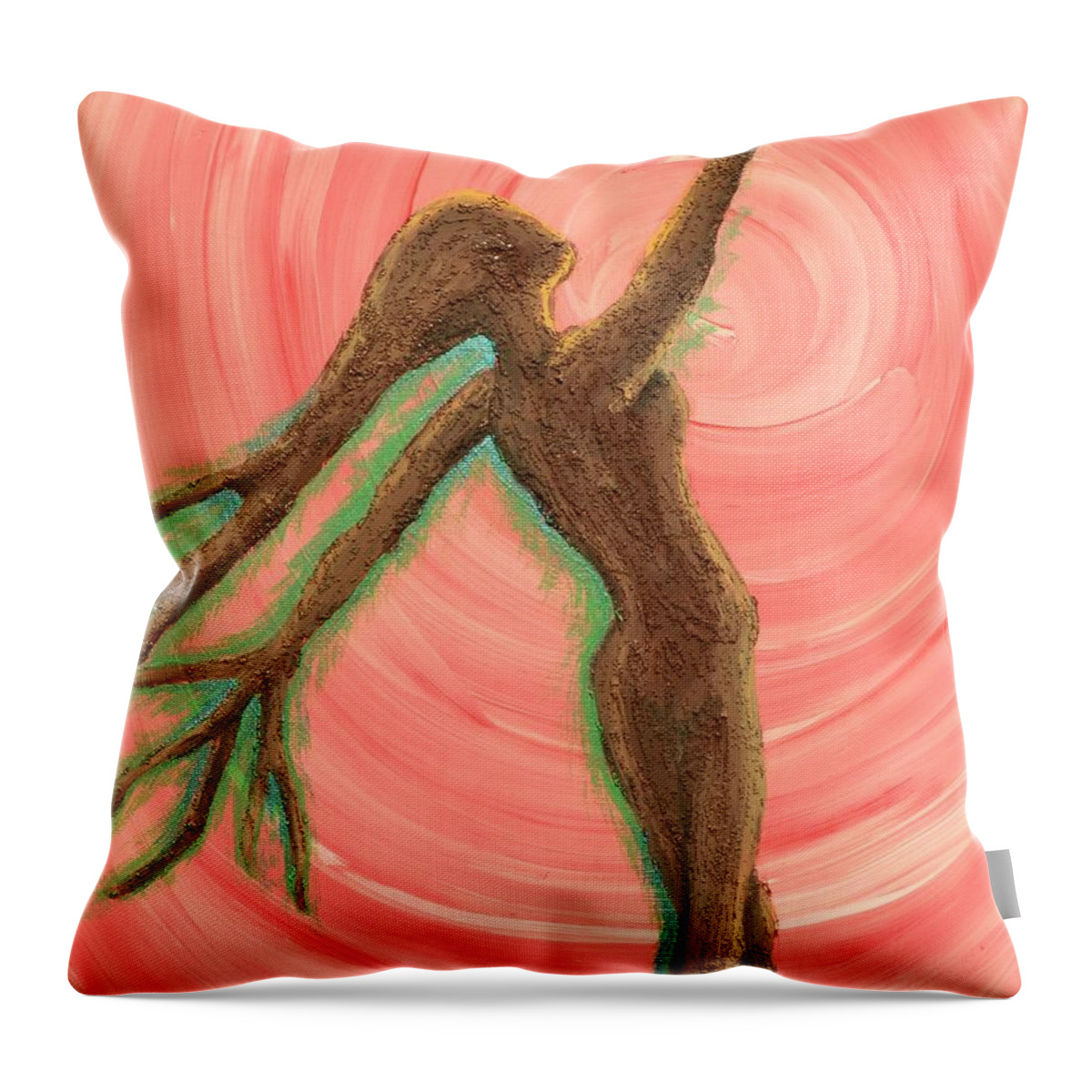 Tree Throw Pillow featuring the painting Growing Pulse by Meganne Peck