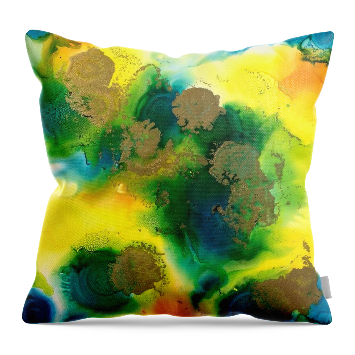 Galactic Throw Pillow featuring the painting Growth Space by Tara Moorman