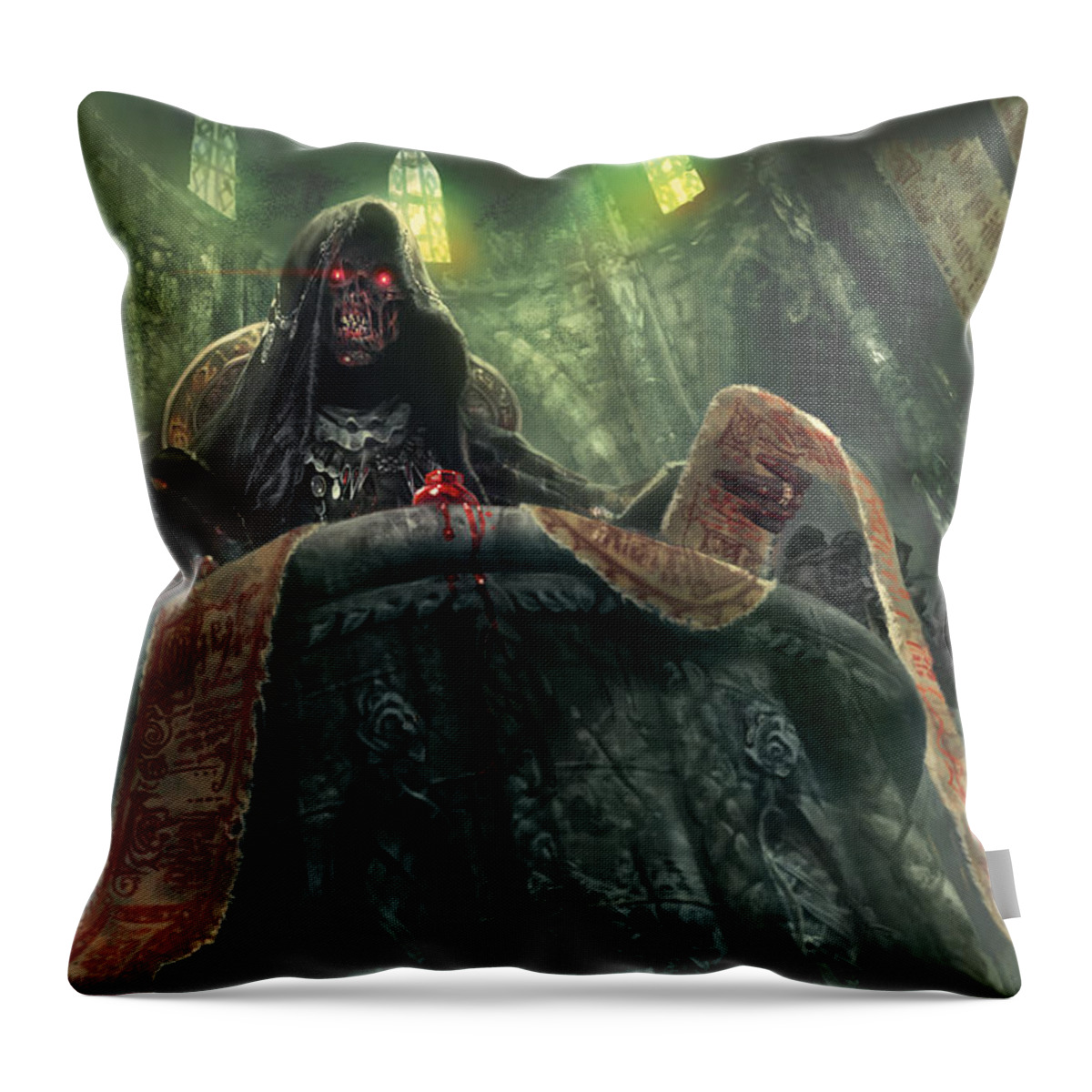 Mtg Throw Pillow featuring the digital art Grudge Keeper by Ryan Barger