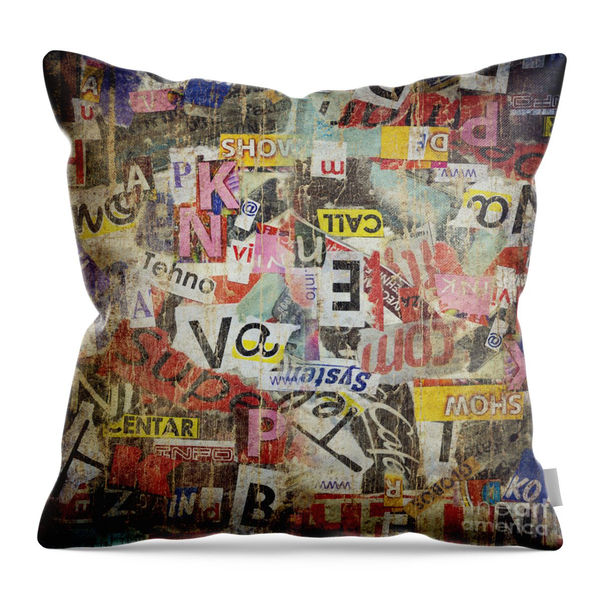 Grunge Throw Pillow featuring the digital art Grunge textured background by Jelena Jovanovic