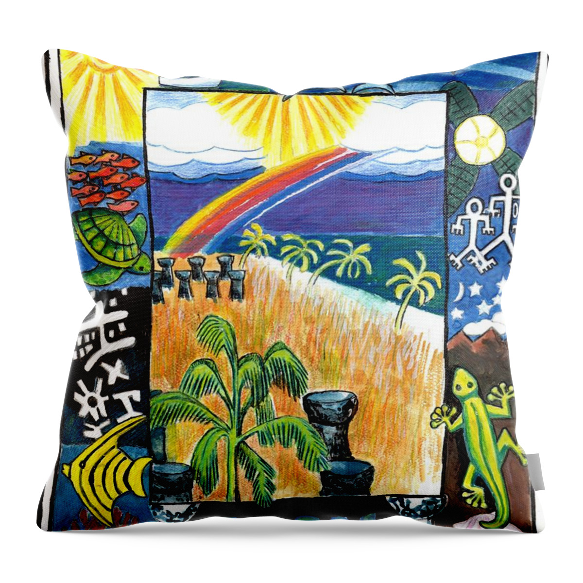 Guam Throw Pillow featuring the painting Guam by Genevieve Esson