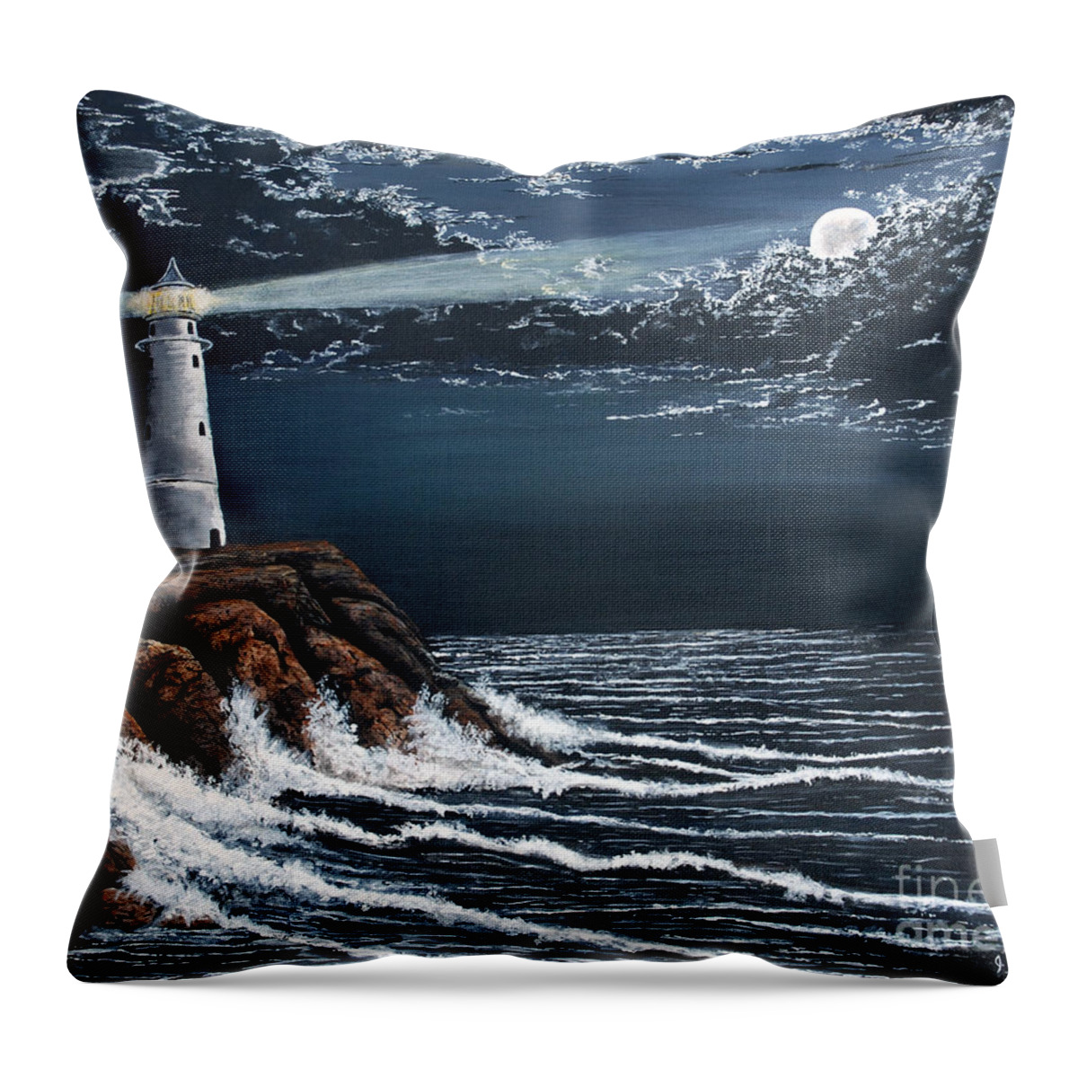 Surfside Beach Throw Pillow featuring the painting Guardian by Jeff McJunkin
