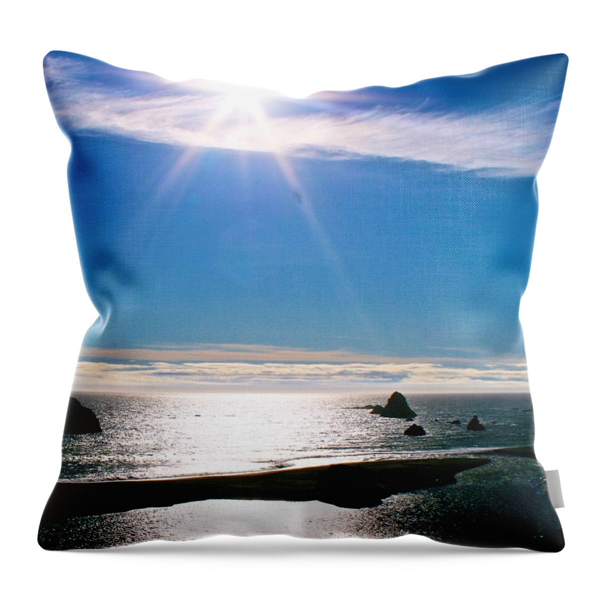 Pacific Coast Throw Pillow featuring the photograph Guardians of the Pacific by Kristin Hatt
