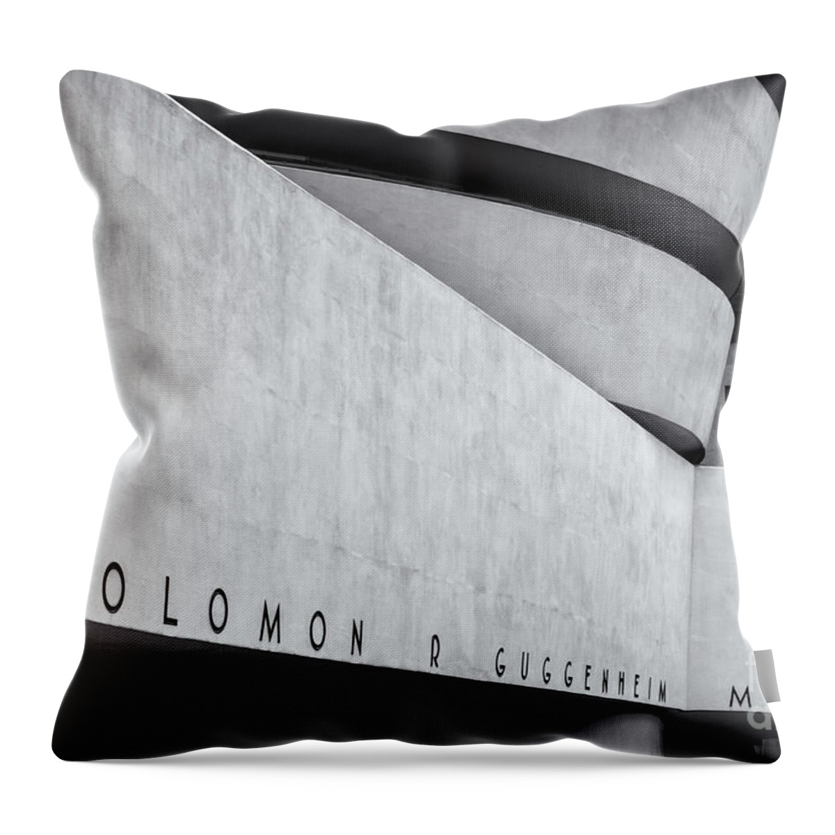 Art Throw Pillow featuring the photograph Guggenheim Museum BW Selenium by Jerry Fornarotto