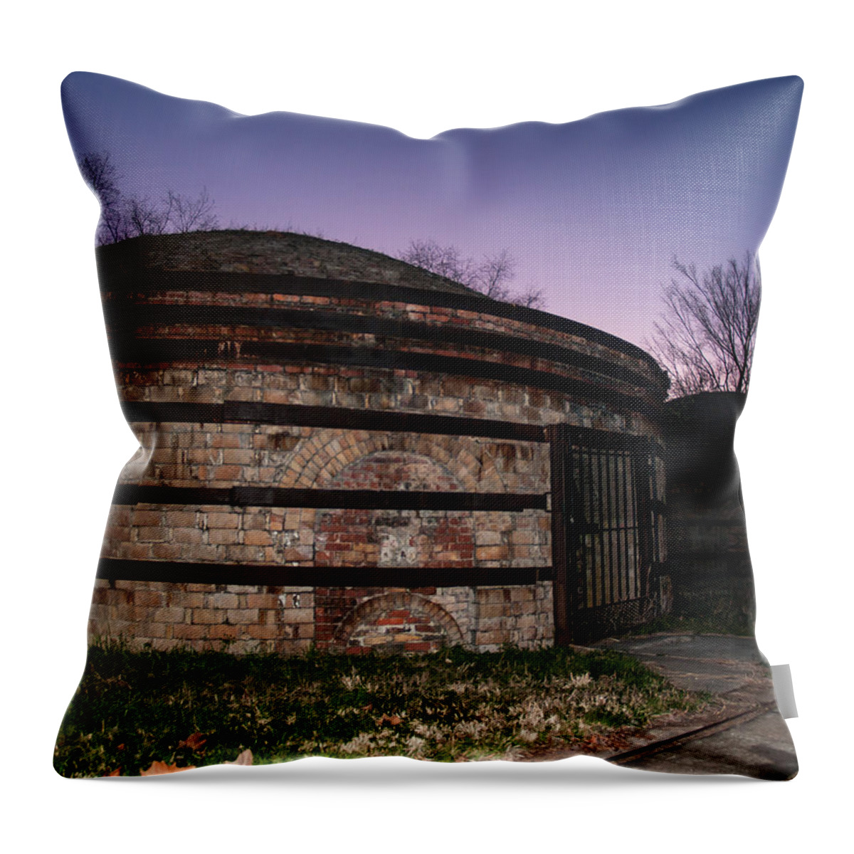Cayce Throw Pillow featuring the photograph Guignard Brick Works-3 by Charles Hite