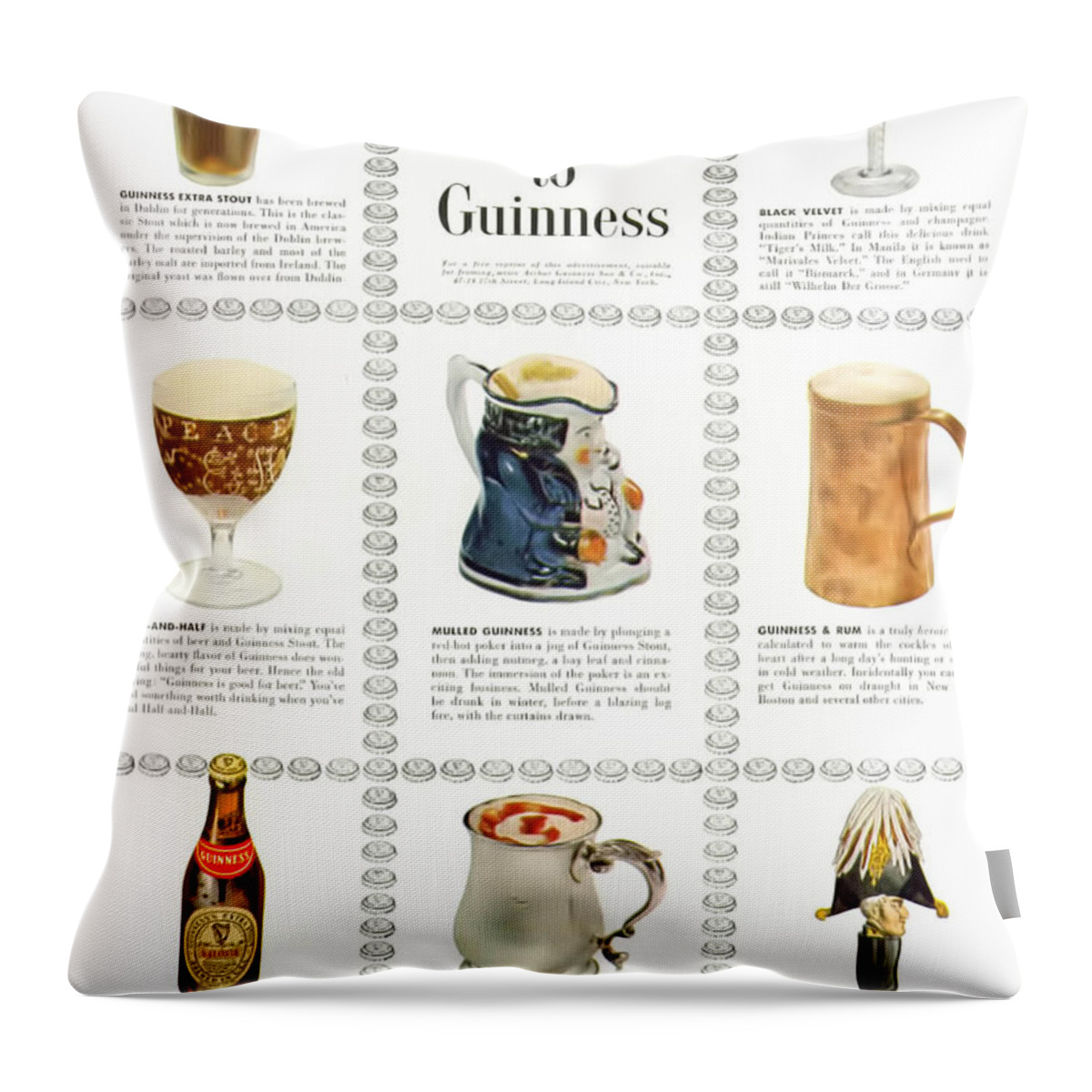 Guinness Guide To Guinness Throw Pillow featuring the digital art Guinness Guide to Guinness by Georgia Clare