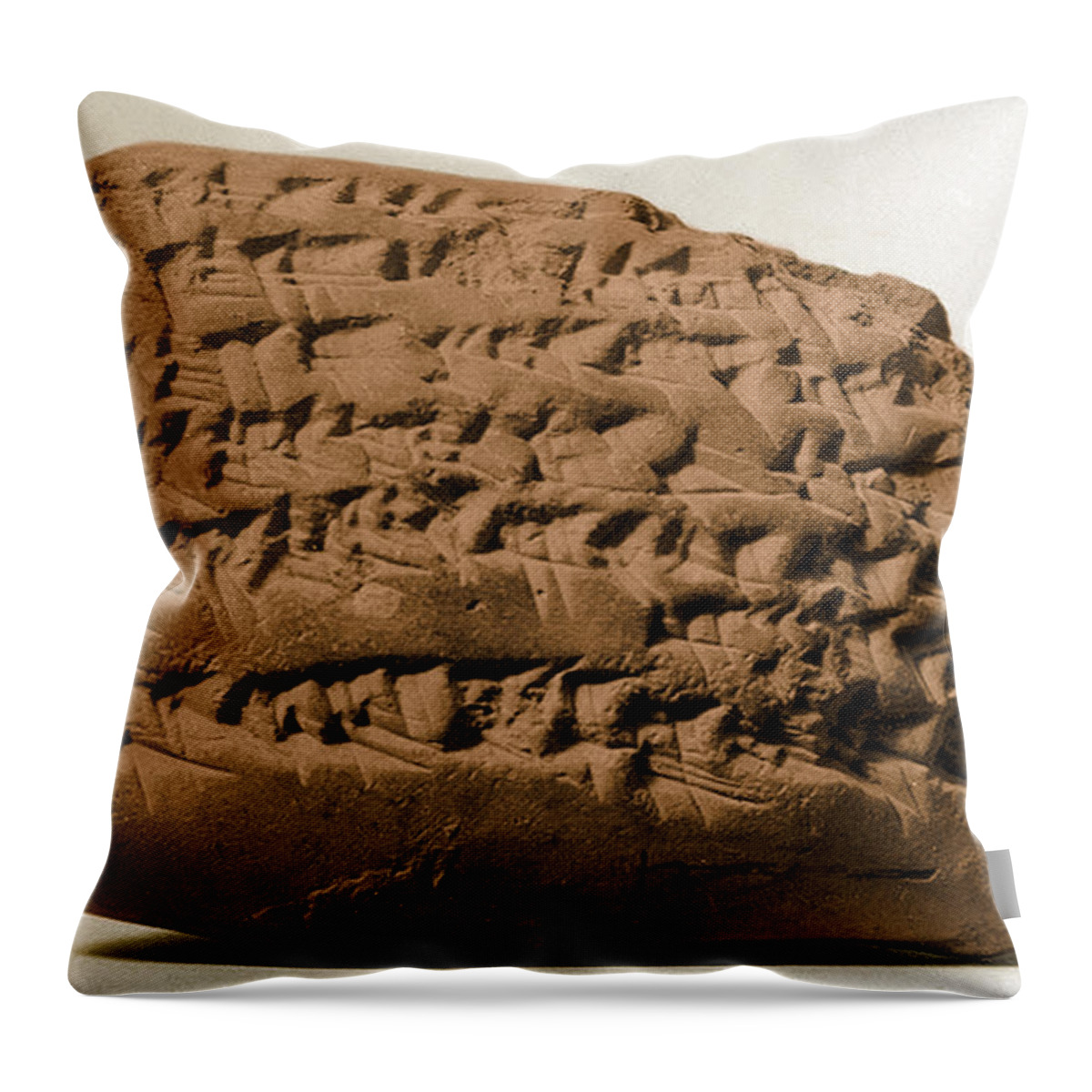 History Throw Pillow featuring the photograph Gula Incantation, Medical Cuneiform by Science Source