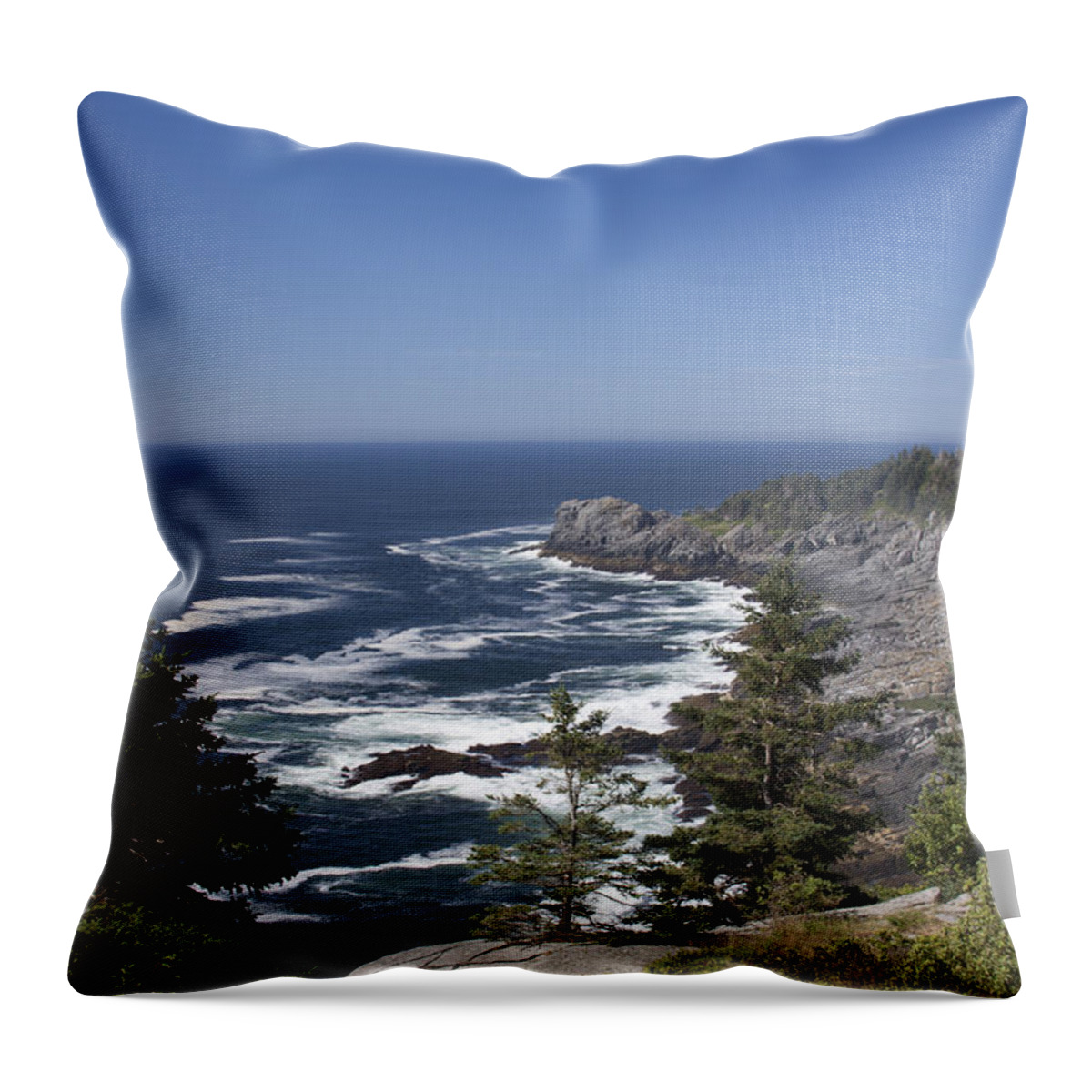 Gull Throw Pillow featuring the photograph Gull Rock and Burnt Head by Jean Macaluso
