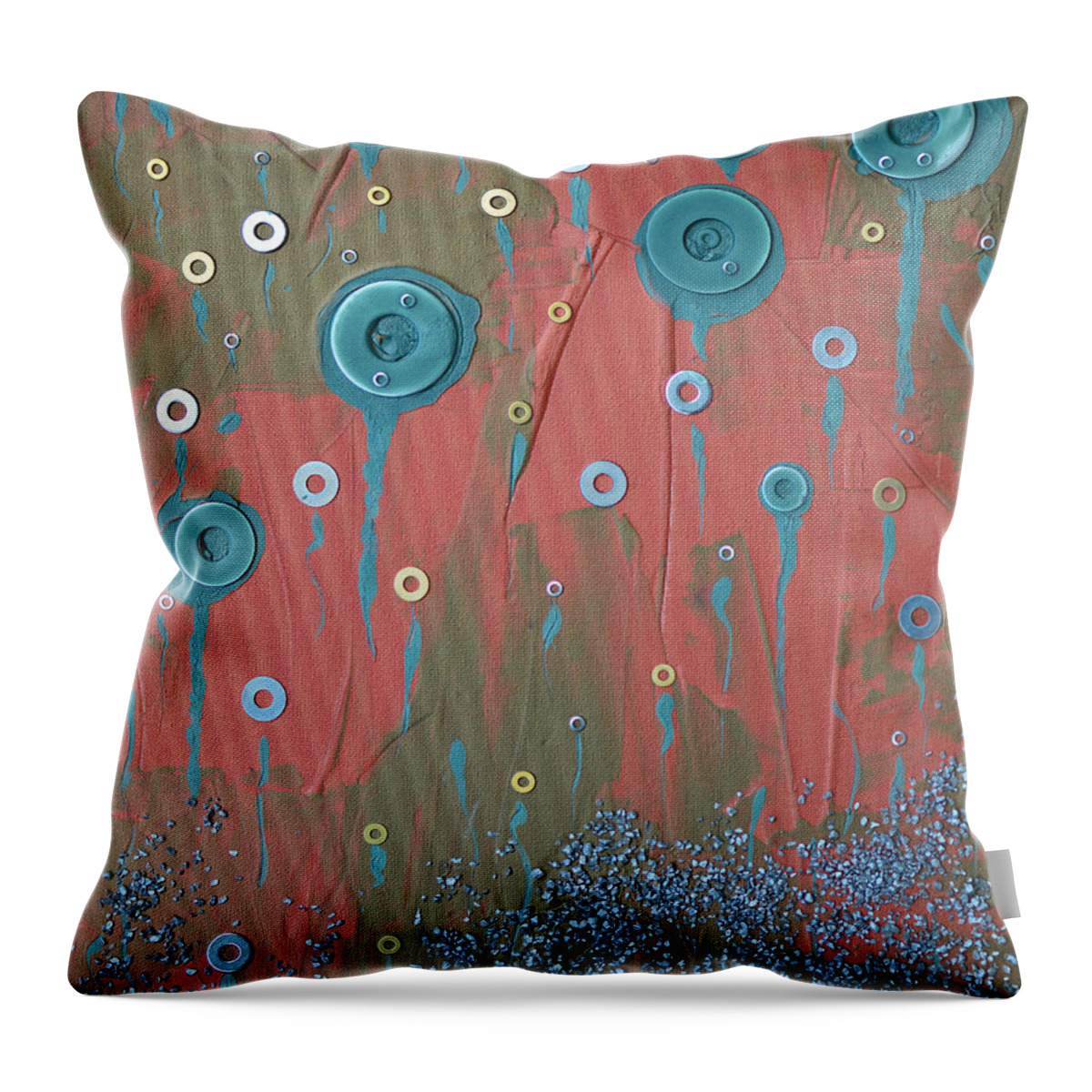 Modern Throw Pillow featuring the painting Gully Washer by Donna Blackhall
