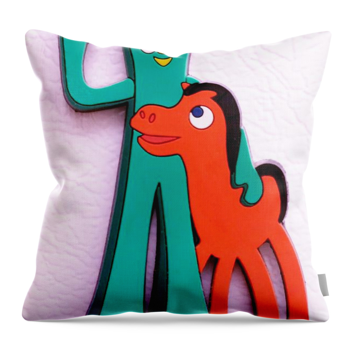 Gumby Throw Pillow featuring the photograph Gumby And Pokey B F F by Rob Hans