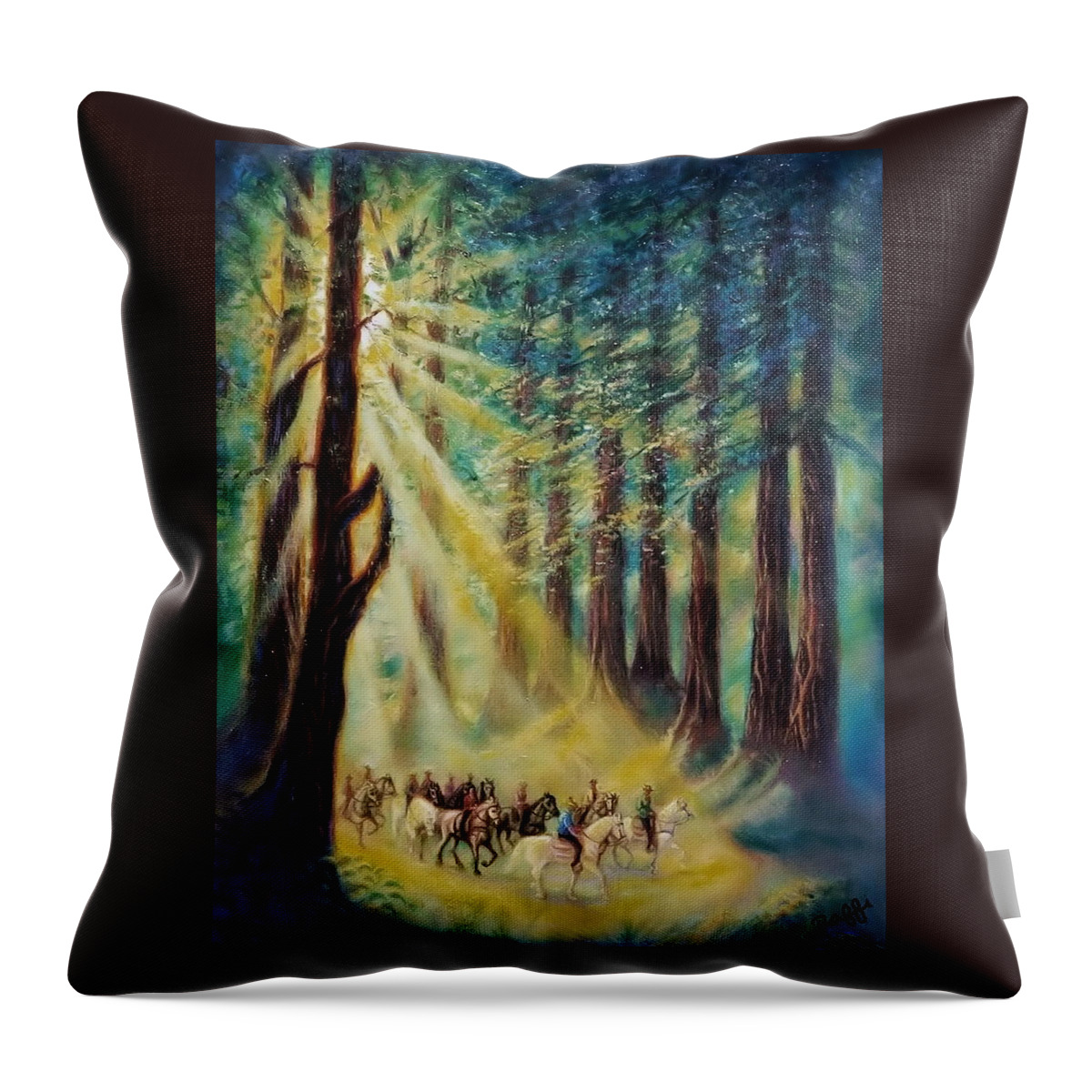 Gypsies Throw Pillow featuring the painting Gypsy Caravan by Raffi Jacobian