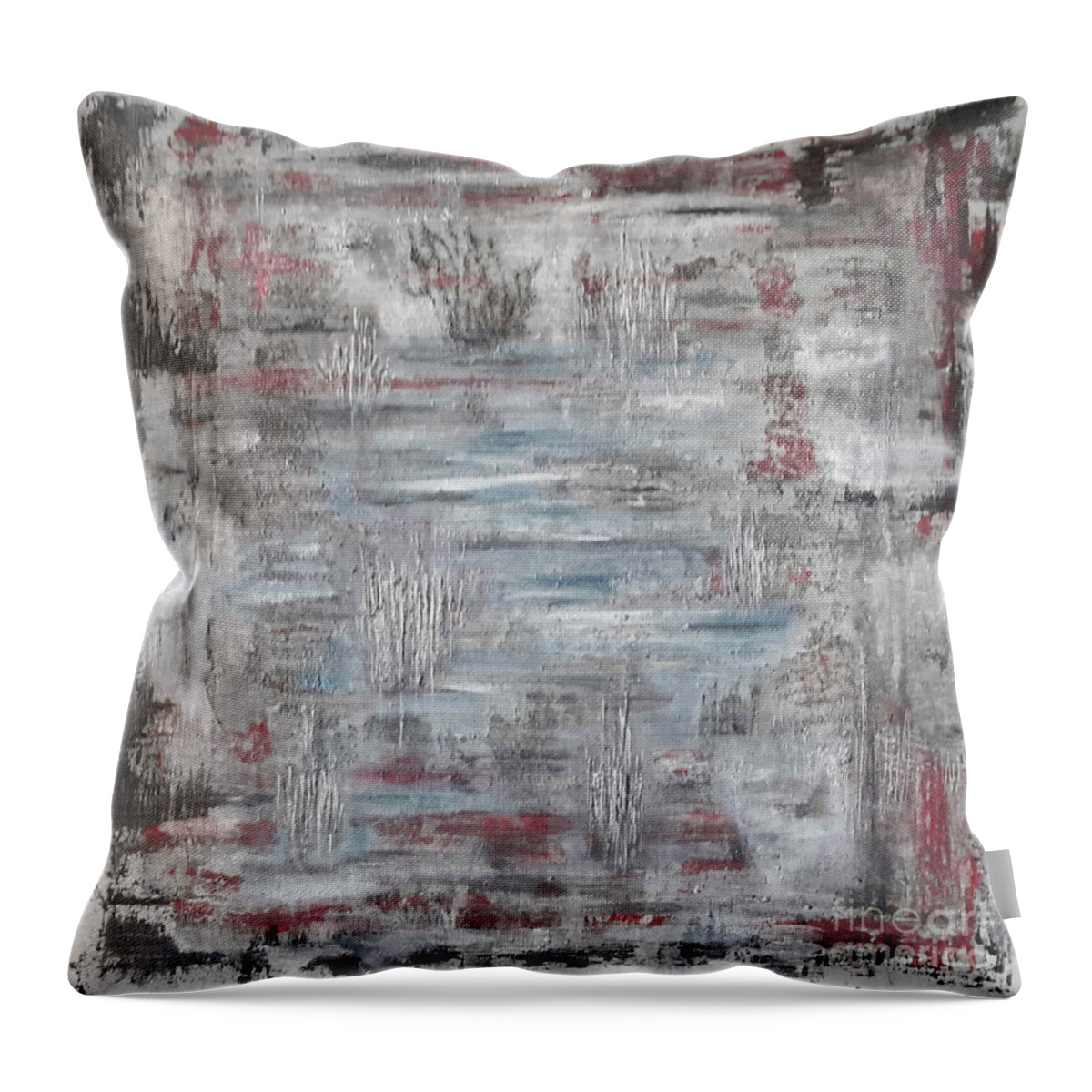 Abstract Painting Strcutured Mix Throw Pillow featuring the painting H2 - platzhirsch tres by KUNST MIT HERZ Art with heart