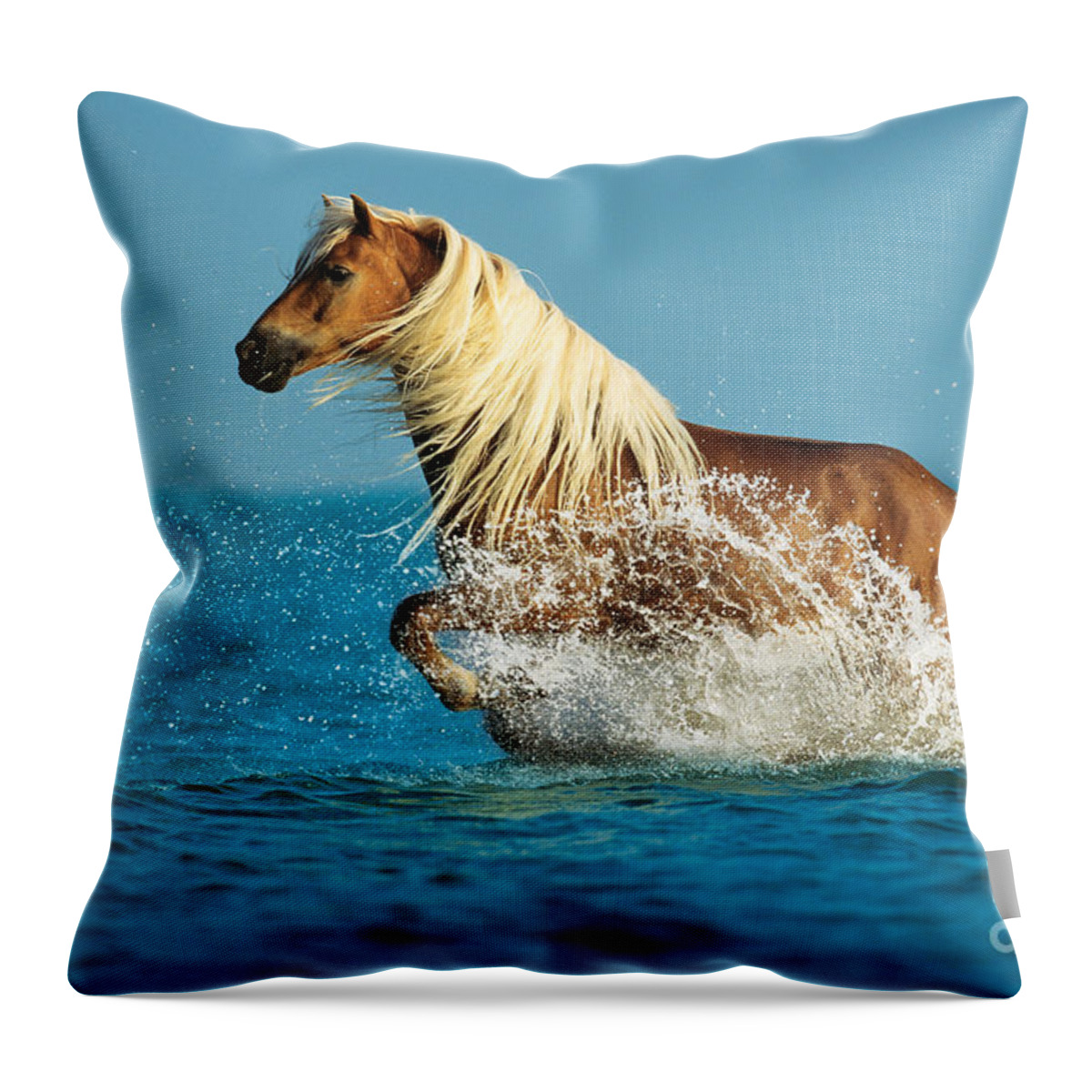 Haflinger Throw Pillow featuring the photograph Haflinger Horse by Gabriele Boiselle