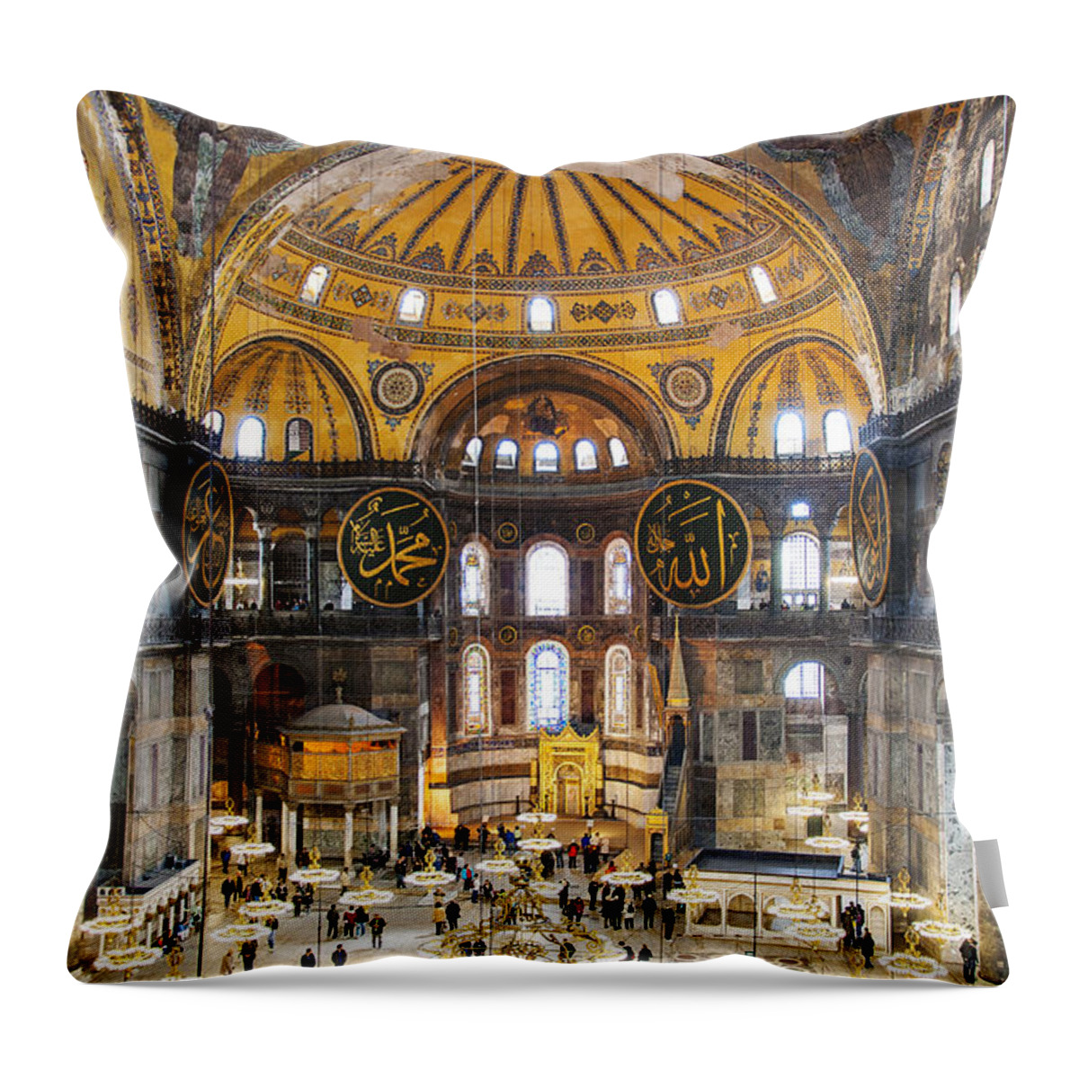 Hagia Throw Pillow featuring the photograph Hagia Sofia Interior 35 by Antony McAulay