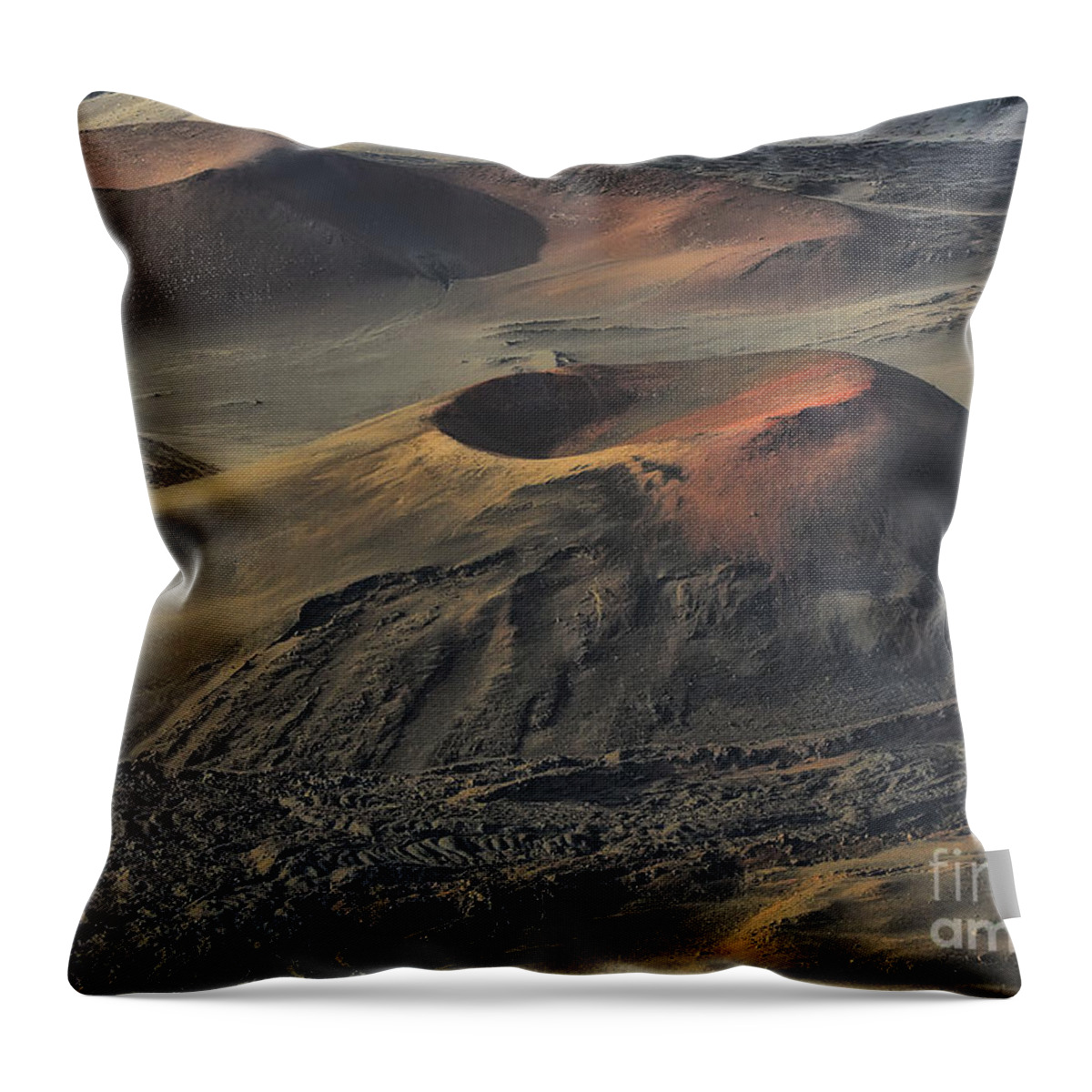 Volcano Throw Pillow featuring the photograph Haleakala Caldera Maui Hawaii by Teresa Zieba