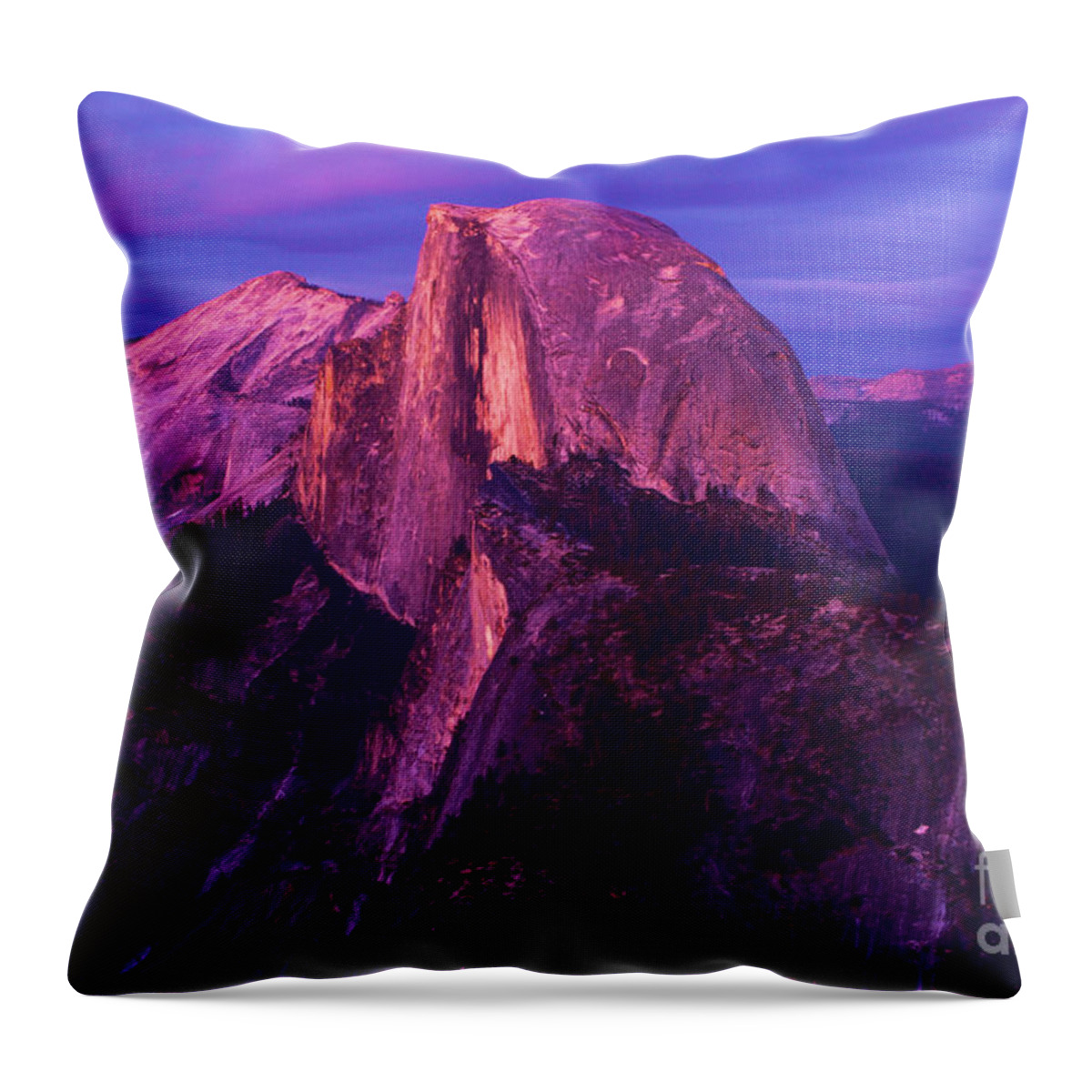 Half Dome Throw Pillow featuring the photograph Half Dome Glow by Adam Jewell