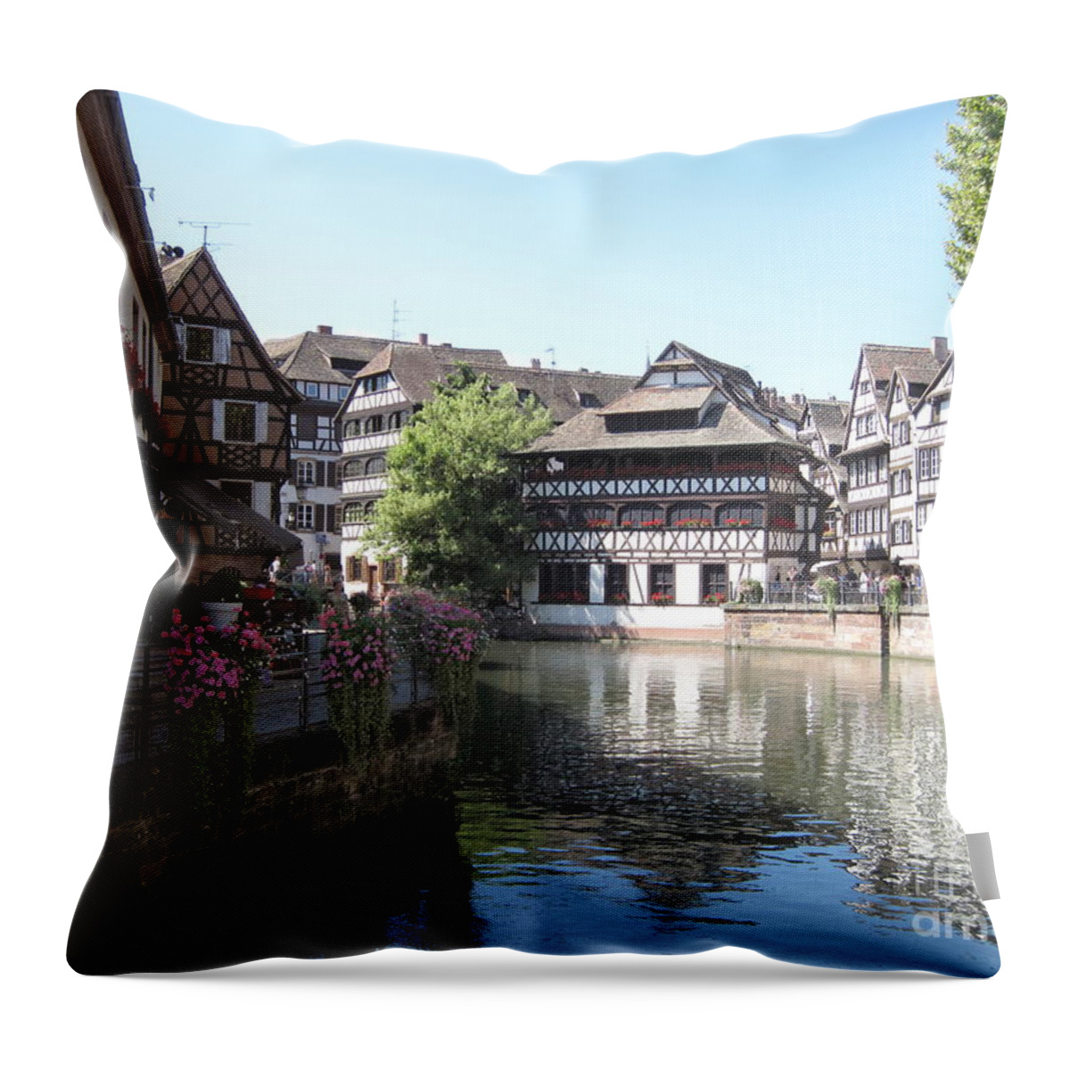 Timber Throw Pillow featuring the photograph Half-Timbered Houses in Strasbourg by Amanda Mohler