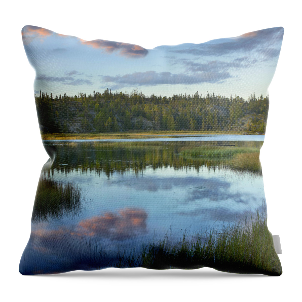 Feb0514 Throw Pillow featuring the photograph Halfway Lake Pukaskwa Np Ontario by Tim Fitzharris