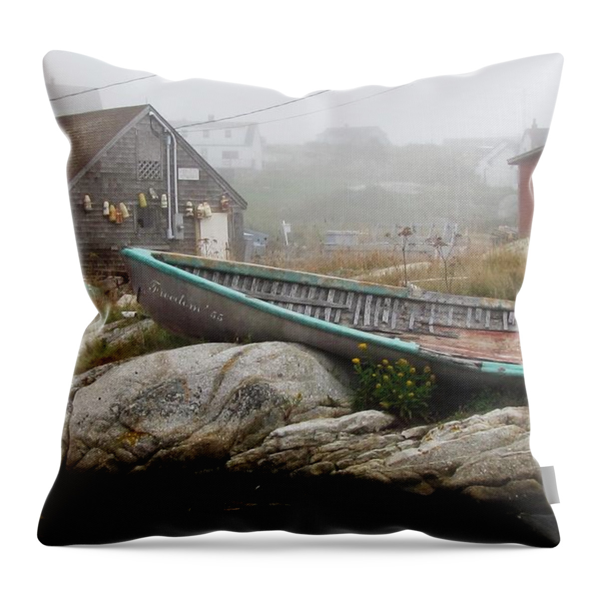 Boat Throw Pillow featuring the photograph Halifax Skeleton by Jennifer Wheatley Wolf