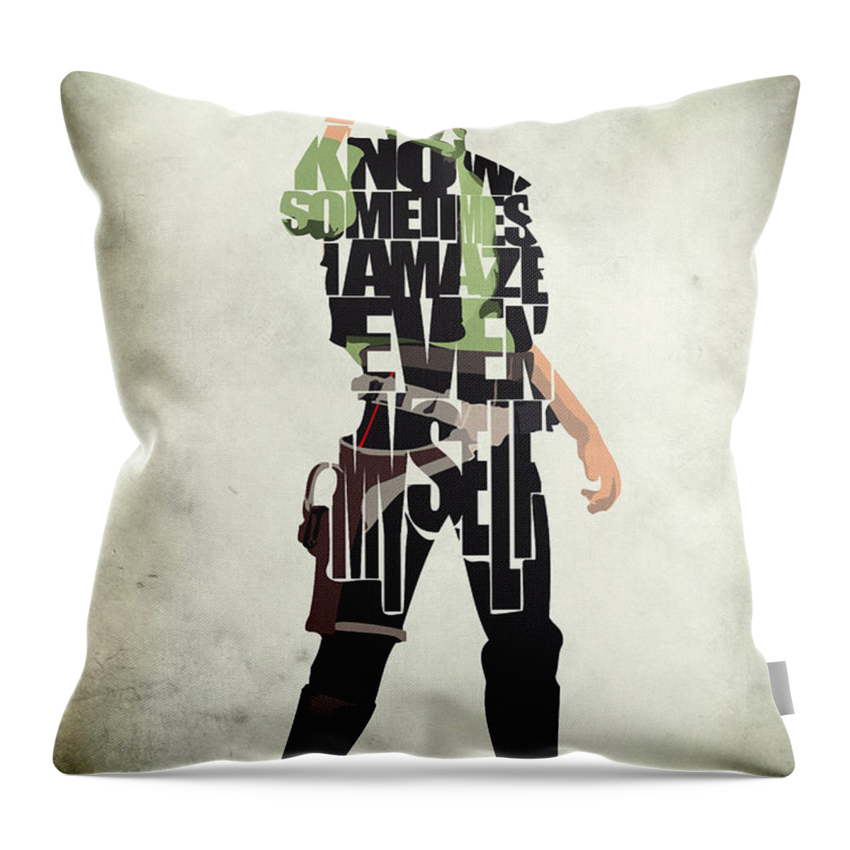 Han Solo Throw Pillow featuring the painting Han Solo Vol 2 - Star Wars by Inspirowl Design