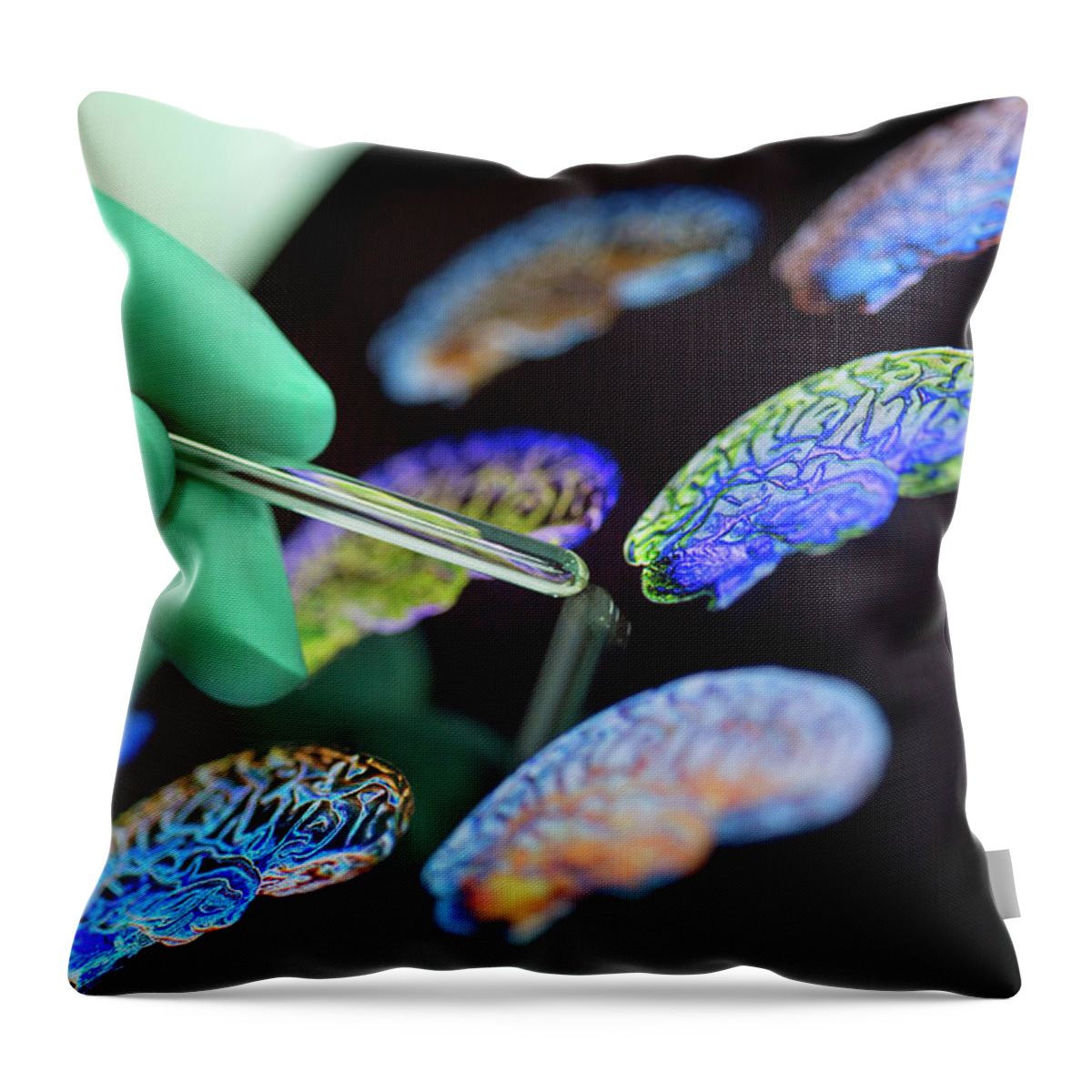 People Throw Pillow featuring the photograph Handbrain Scans by Steve Mcalister