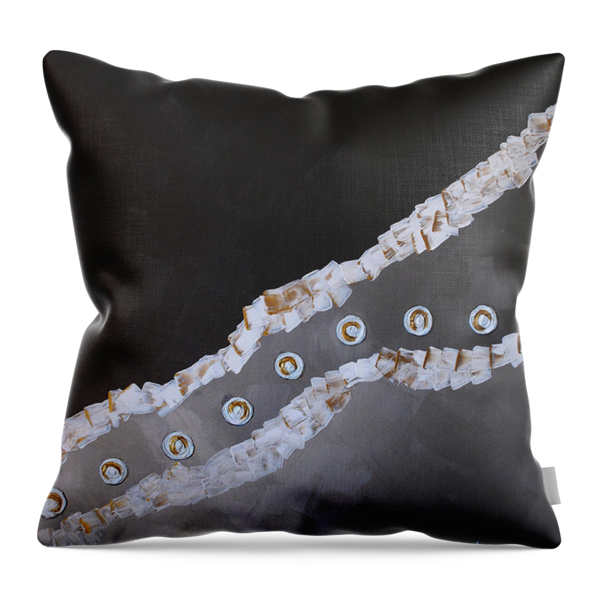 Metallic Throw Pillow featuring the painting Hang in there by Sonali Kukreja