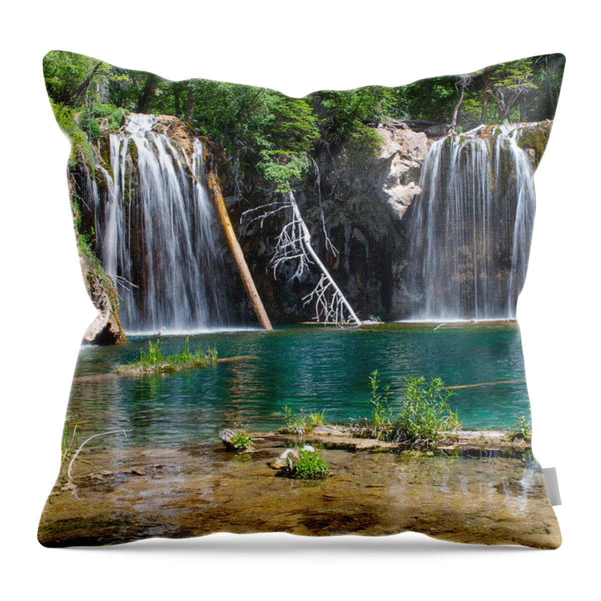 Hanging Throw Pillow featuring the photograph Hanging Lake - Colorado by Aaron Spong