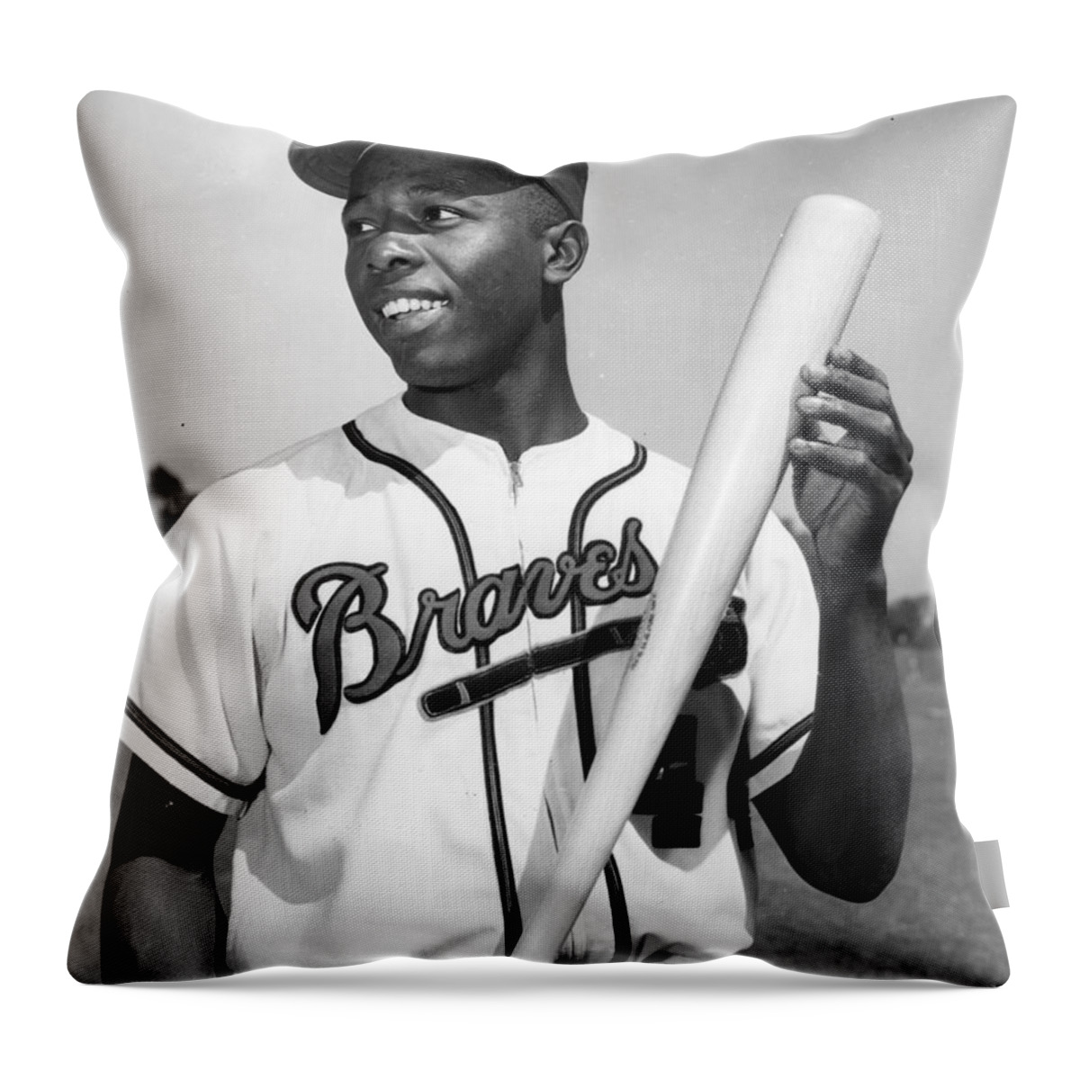 Hank Throw Pillow featuring the photograph Hank Aaron Poster by Gianfranco Weiss