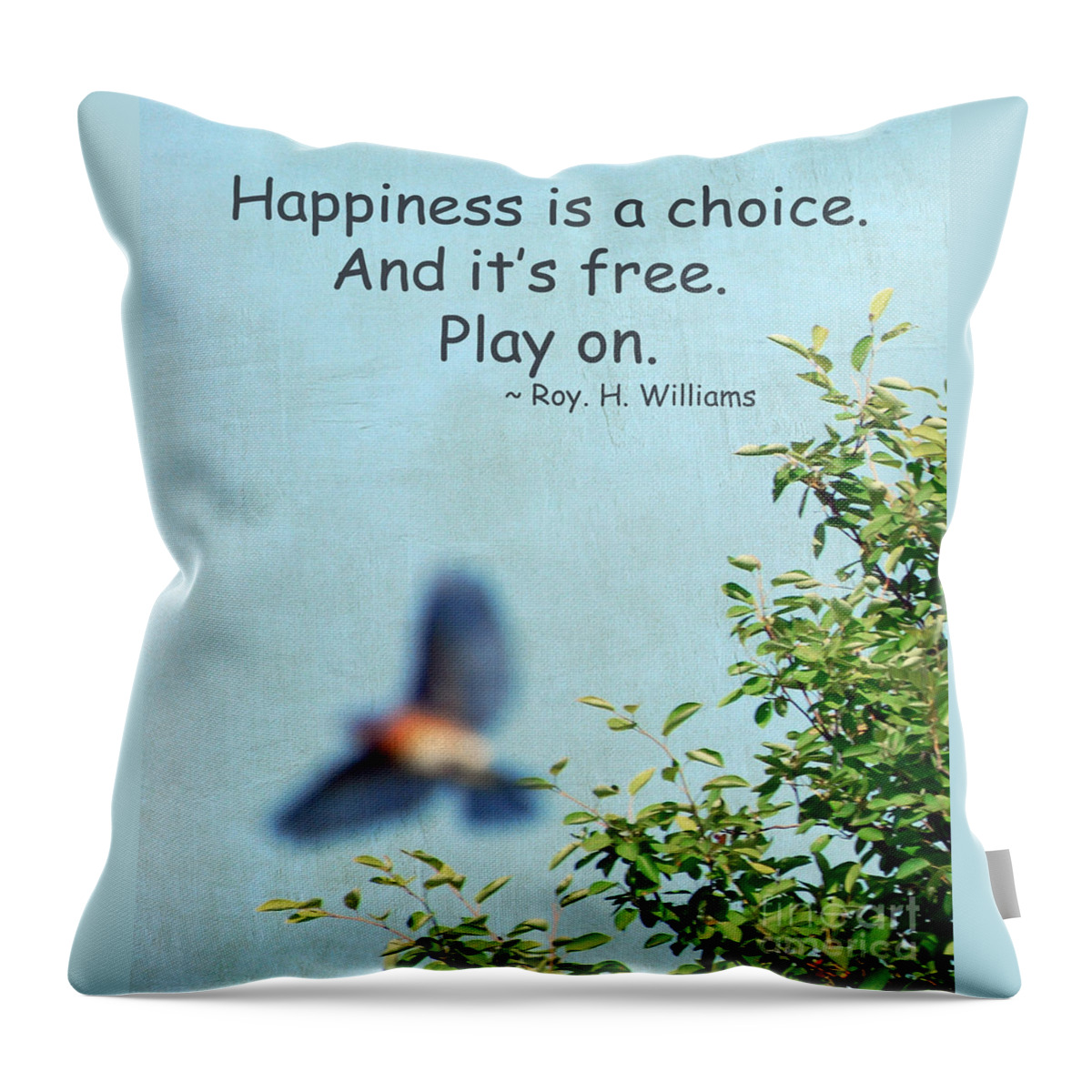 Bluebird Throw Pillow featuring the photograph Happiness Is a Choice by Kerri Farley