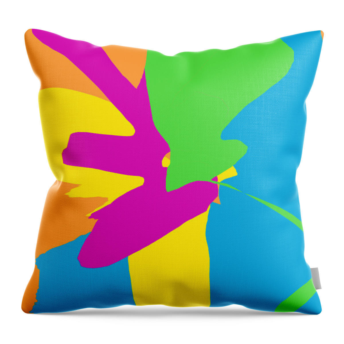 Abstract Art Paintings Flowers In Vase Throw Pillow featuring the painting Original Contemporary Abstract Painting Happy Flowers by RjFxx at beautifullart com Friedenthal