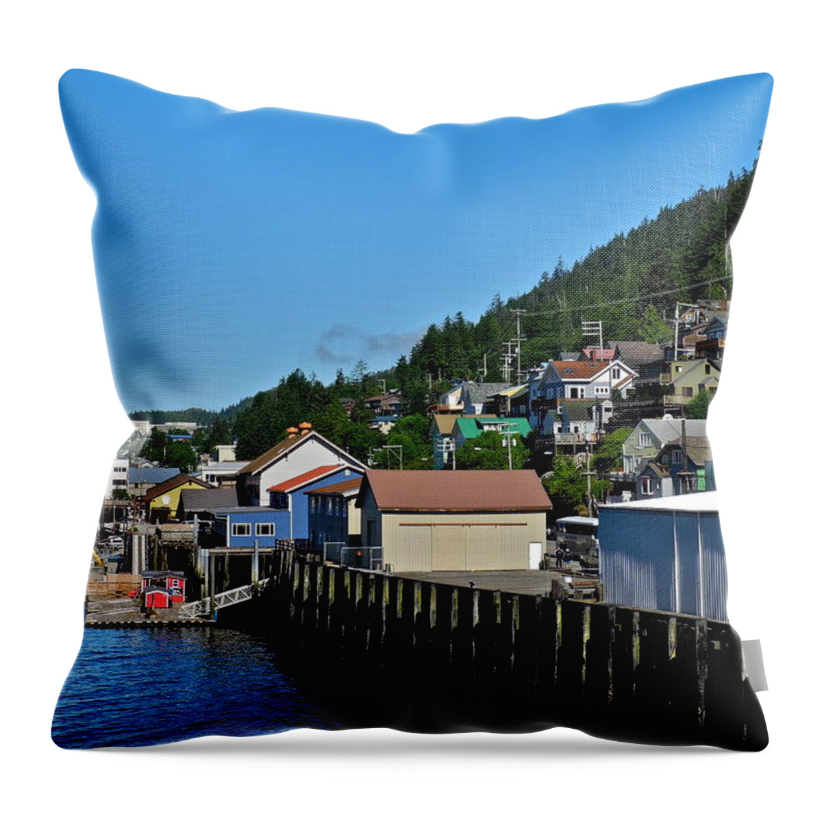 Harbor Throw Pillow featuring the photograph Harbor in Ketchikan AK by Kirsten Giving