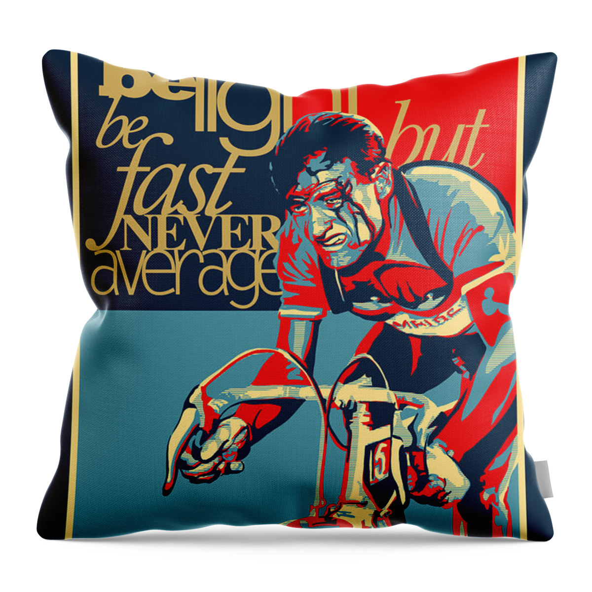 Vintage Tour De France Throw Pillow featuring the painting Hard as Nails vintage cycling poster by Sassan Filsoof