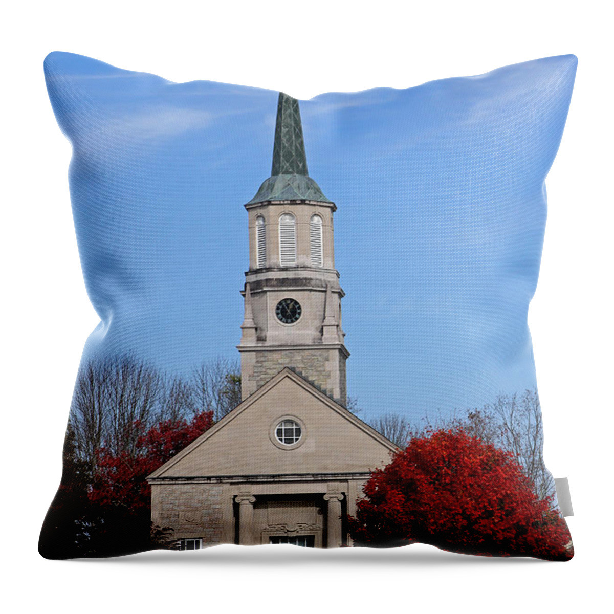 Harkness Throw Pillow featuring the photograph Harkness Chapel at Connecticut College by Juergen Roth